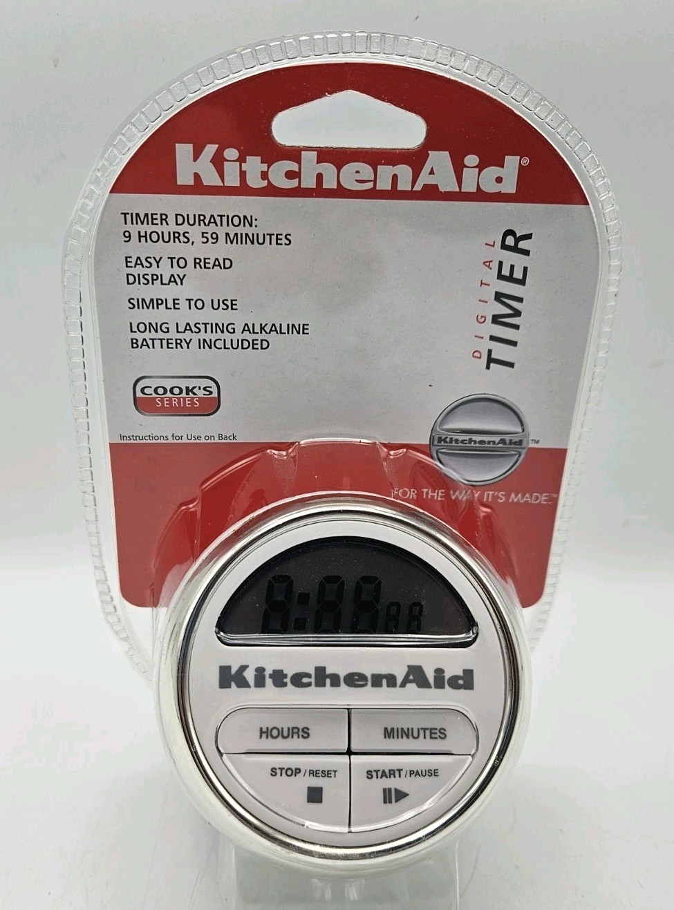 New KITCHENAID Digital Timer White COOK'S SERIES  #KAT150WH Duration 9hrs 59mins