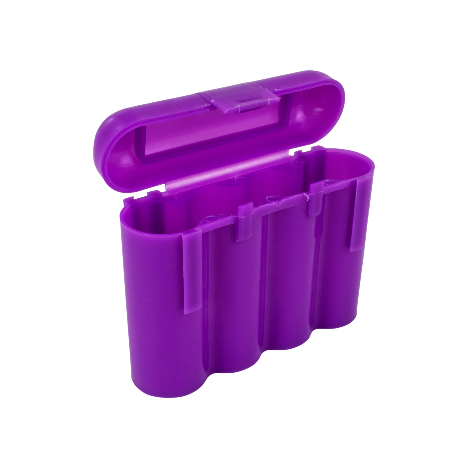 Two (2) EBC Battery AA AAA Purple Plastic Battery Storage Case Holder Box