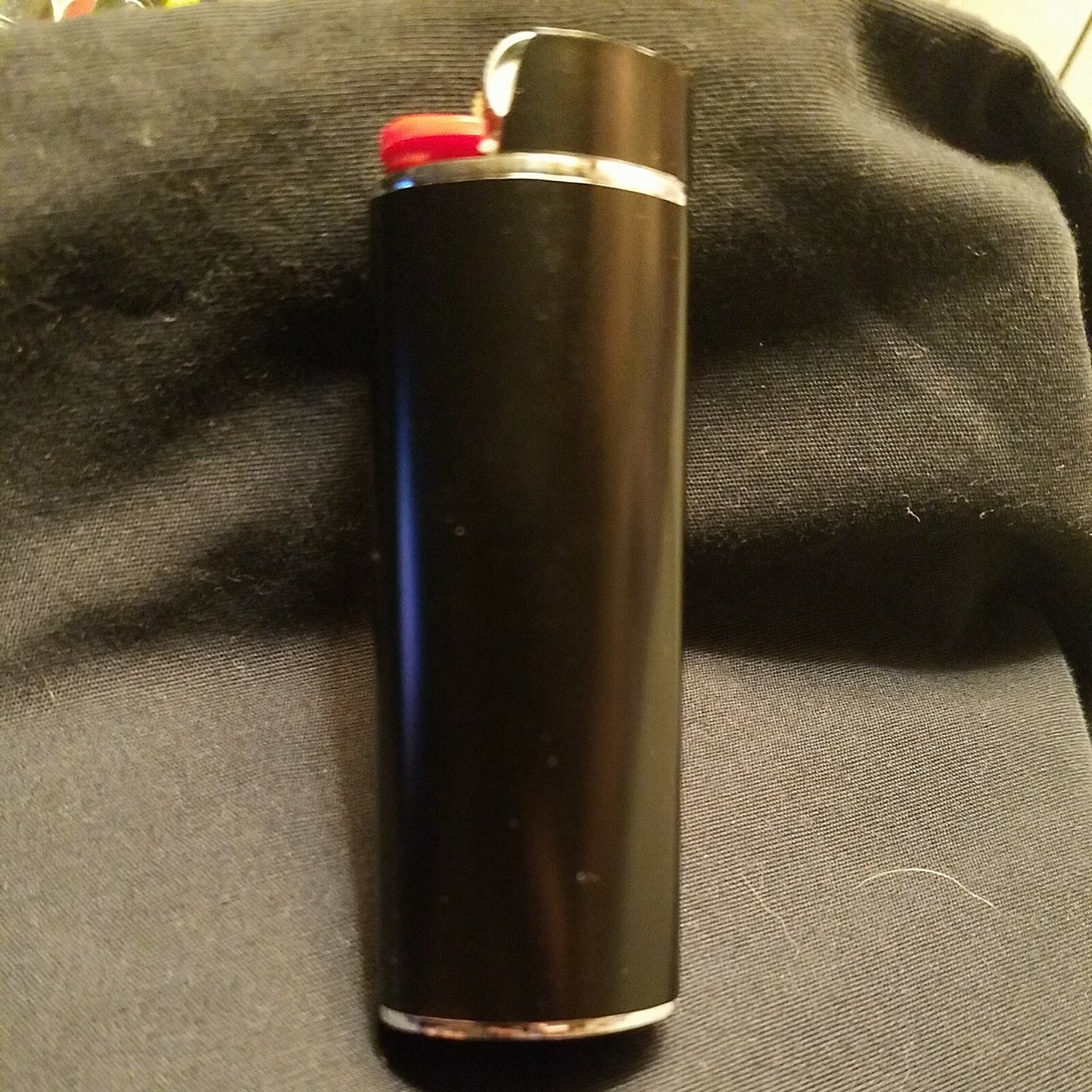 Vtg Lighter Case Black Metal Sleeve Western Cover Enamel Holder for Bic New USA