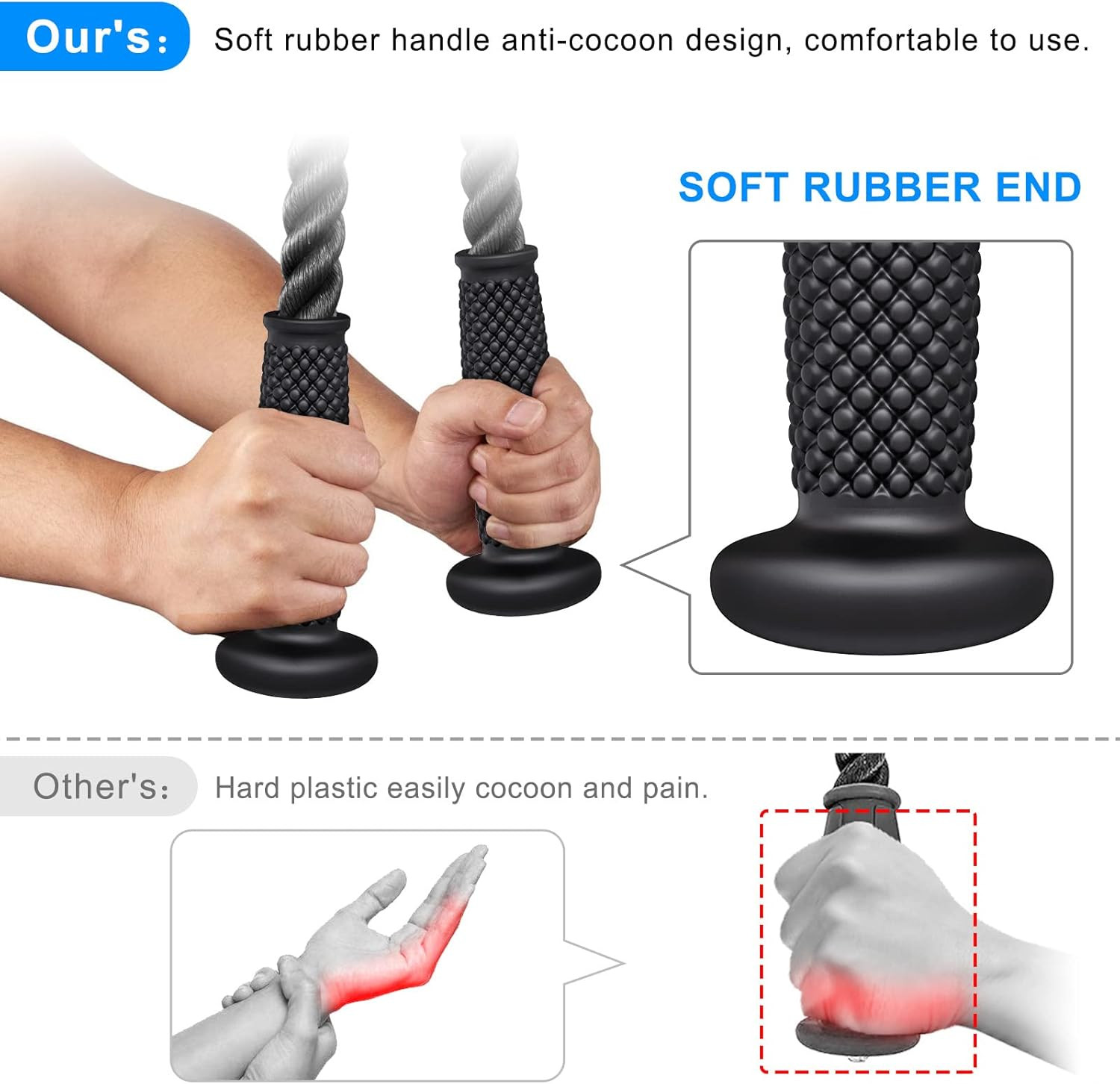 Tricep Pull Down Attachment, Cable Machine Accessories for Home Gym, Cable Ma...