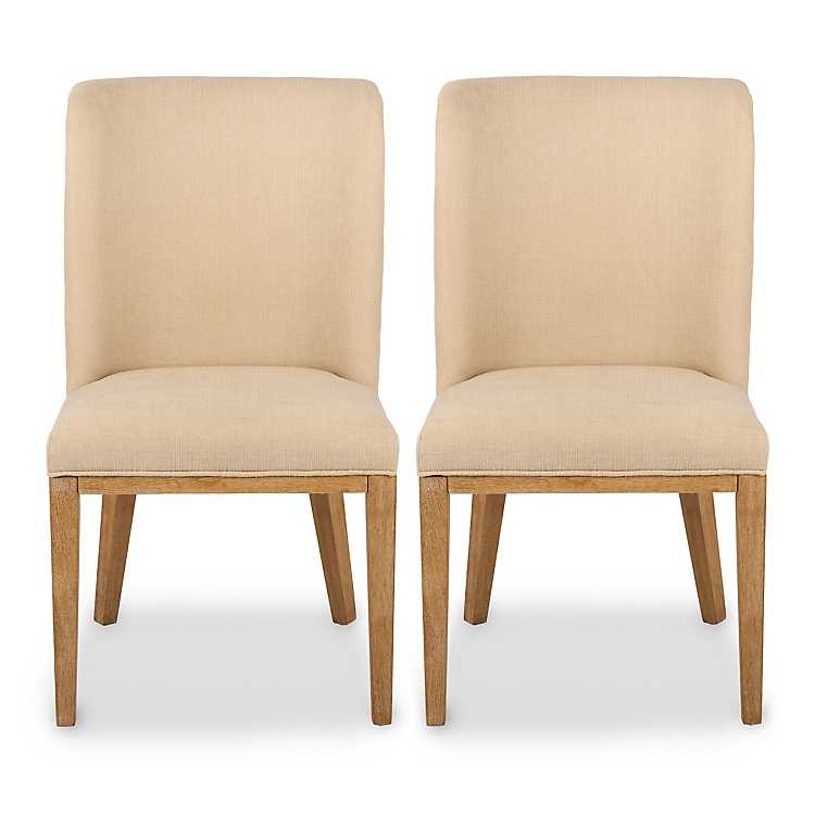 Capri Oatmeal Upholstered Dining Chairs, Set of 2