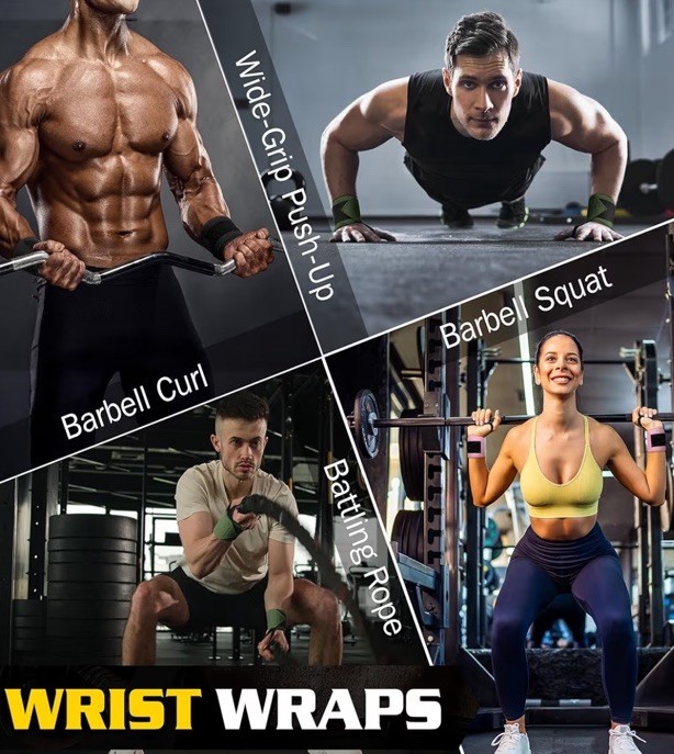 Wrist Wrap Straps Support Weightlifting Weight Lifting Gym Workout Deadlift Pull