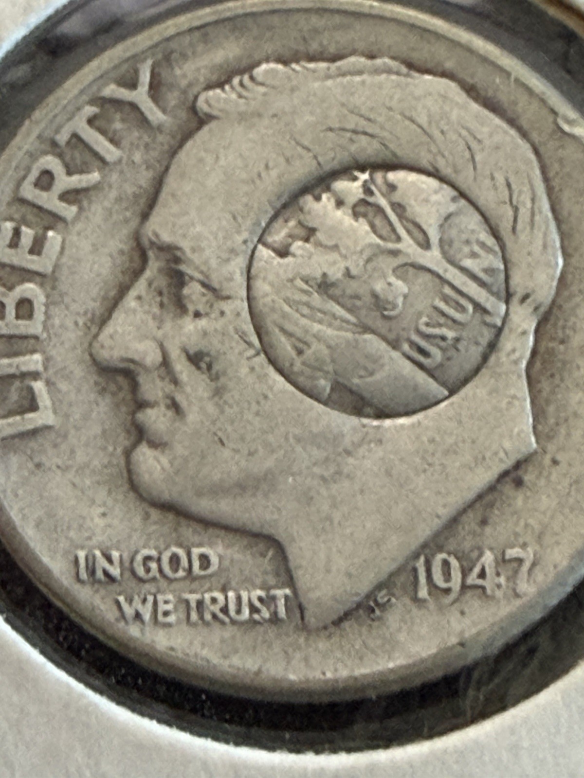 1947 Roosevelt Dime Struck Obverse **Very Rare**