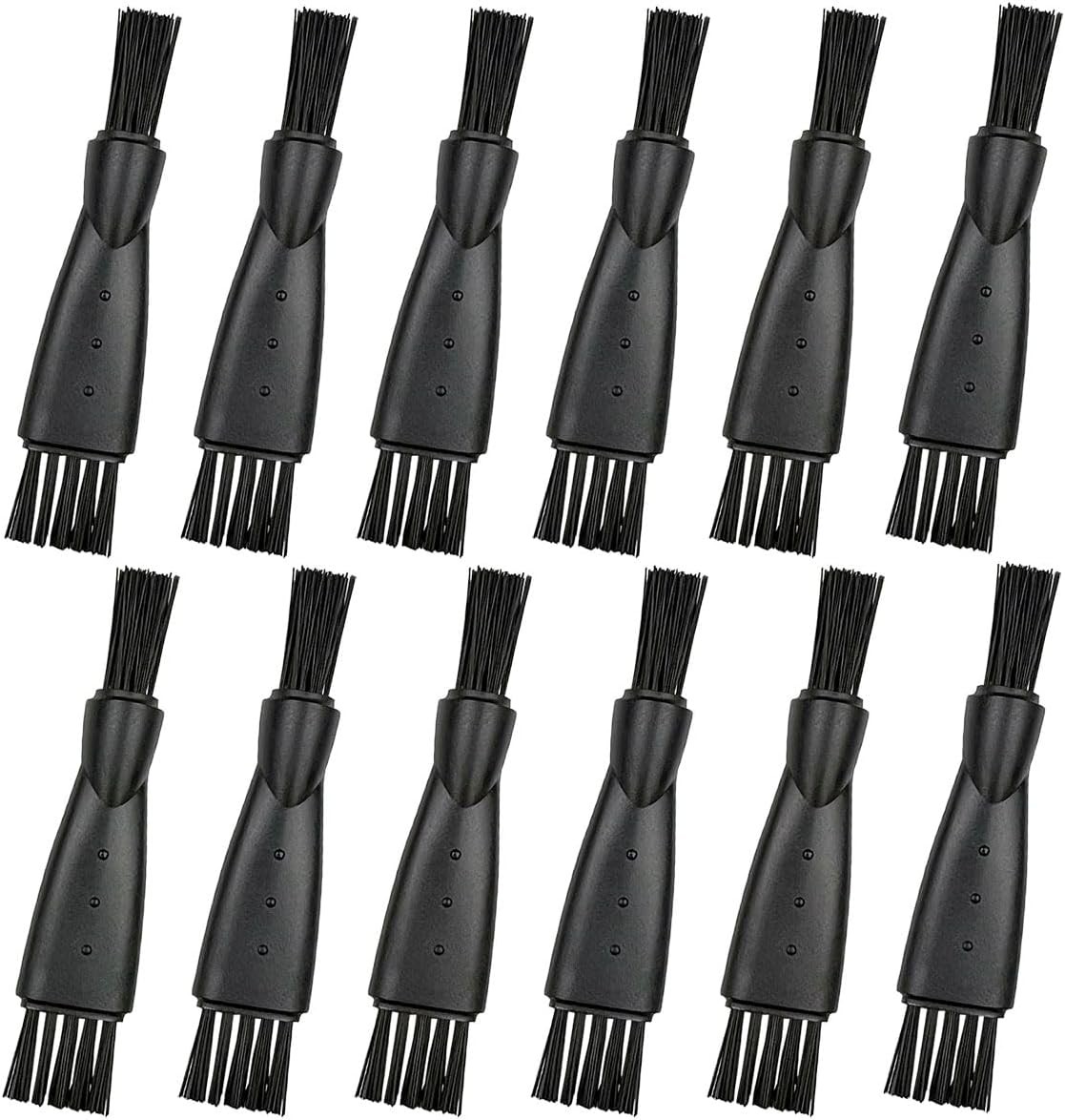12 Pcs Electric Razor Brush, Shaver Cleaning Double-Head Shaving Black