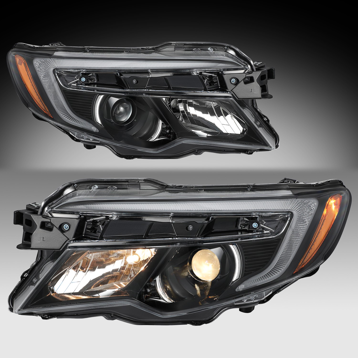 For 16-21 Honda Pilot/17-20 Ridgeline Halogen w/o LED DRL Headlights Pair