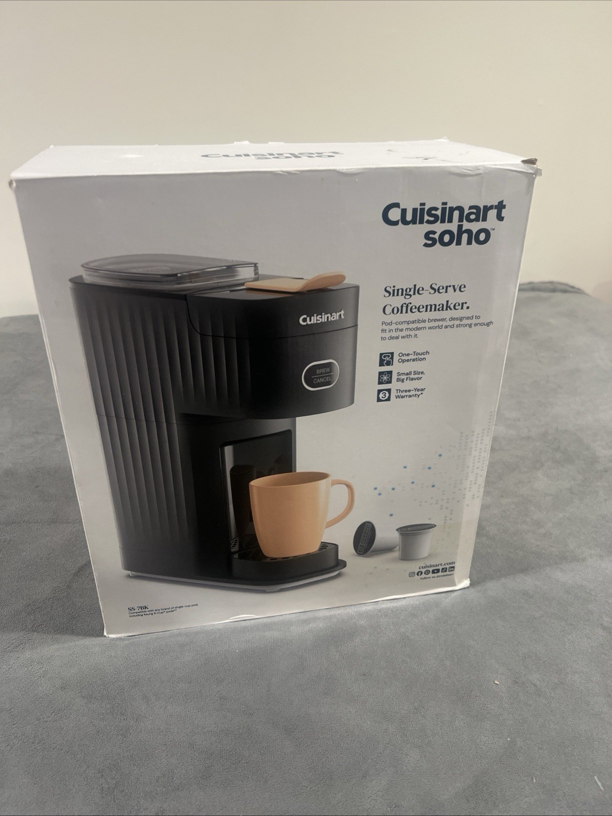 Brand New Cuisinart Soho Single-Serve Coffeemaker SS-7BK Black K-Cup Compatible