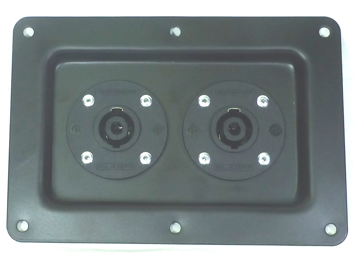 One Large Metal Speaker Jack Plate w/ 2 Genuine Neutrik SpeakOn NL4MPR Connector