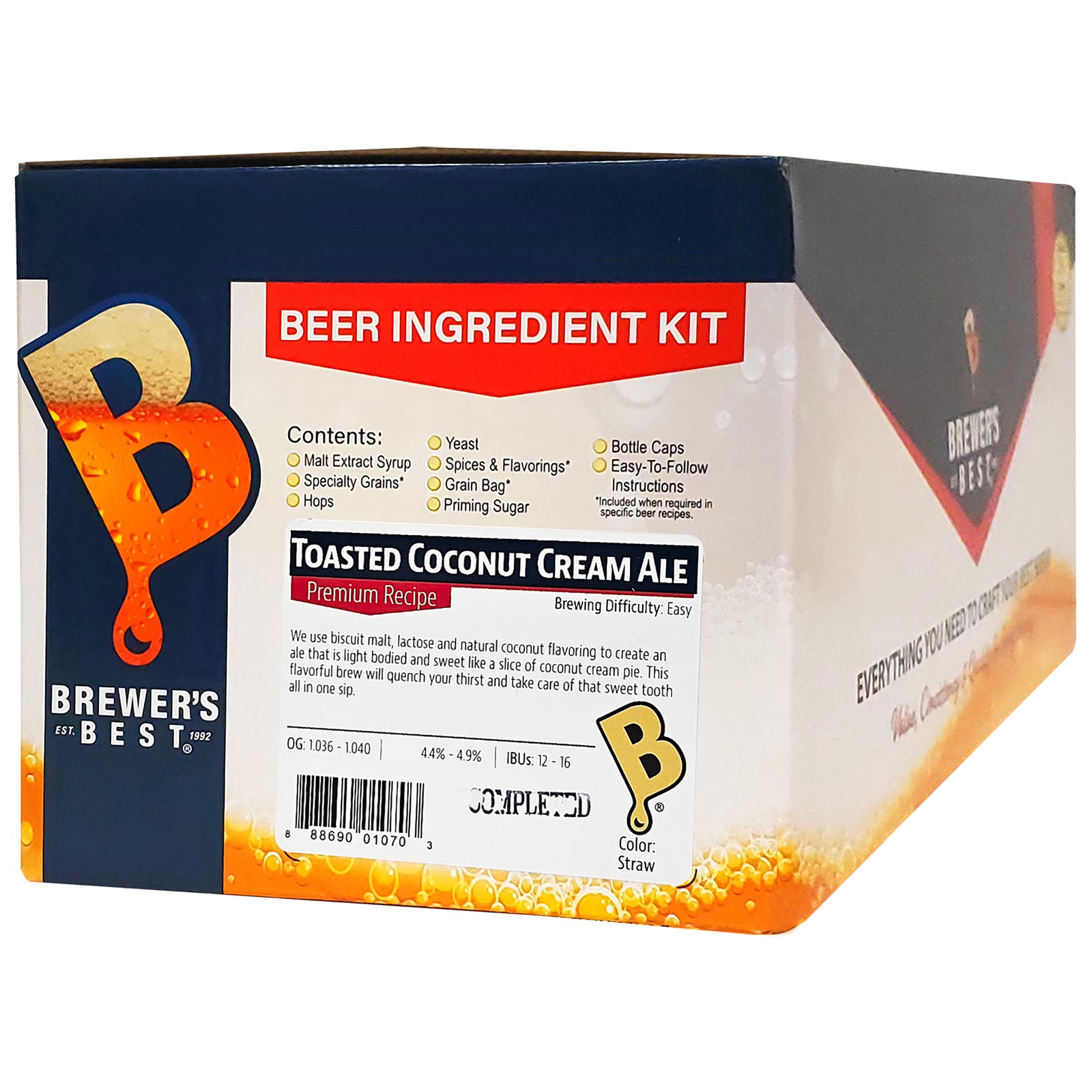 Brewer's Best Toasted Coconut Cream Ale 5 Gallon Home Brew Beer Making Kit
