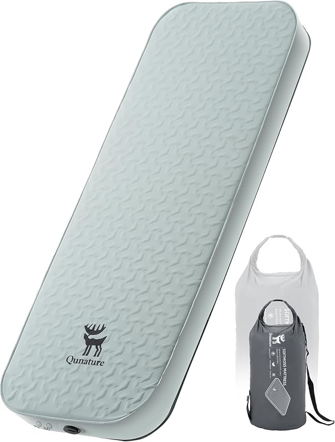 Qunature Self-Inflating Sleeping Pad Portable Air Mattress 10cm Thick with Foam