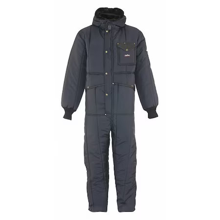 Refrigiwear 0381Rnavsml 0381 Coverall Suit With Hood Navy Small, Nylon, 400 Den