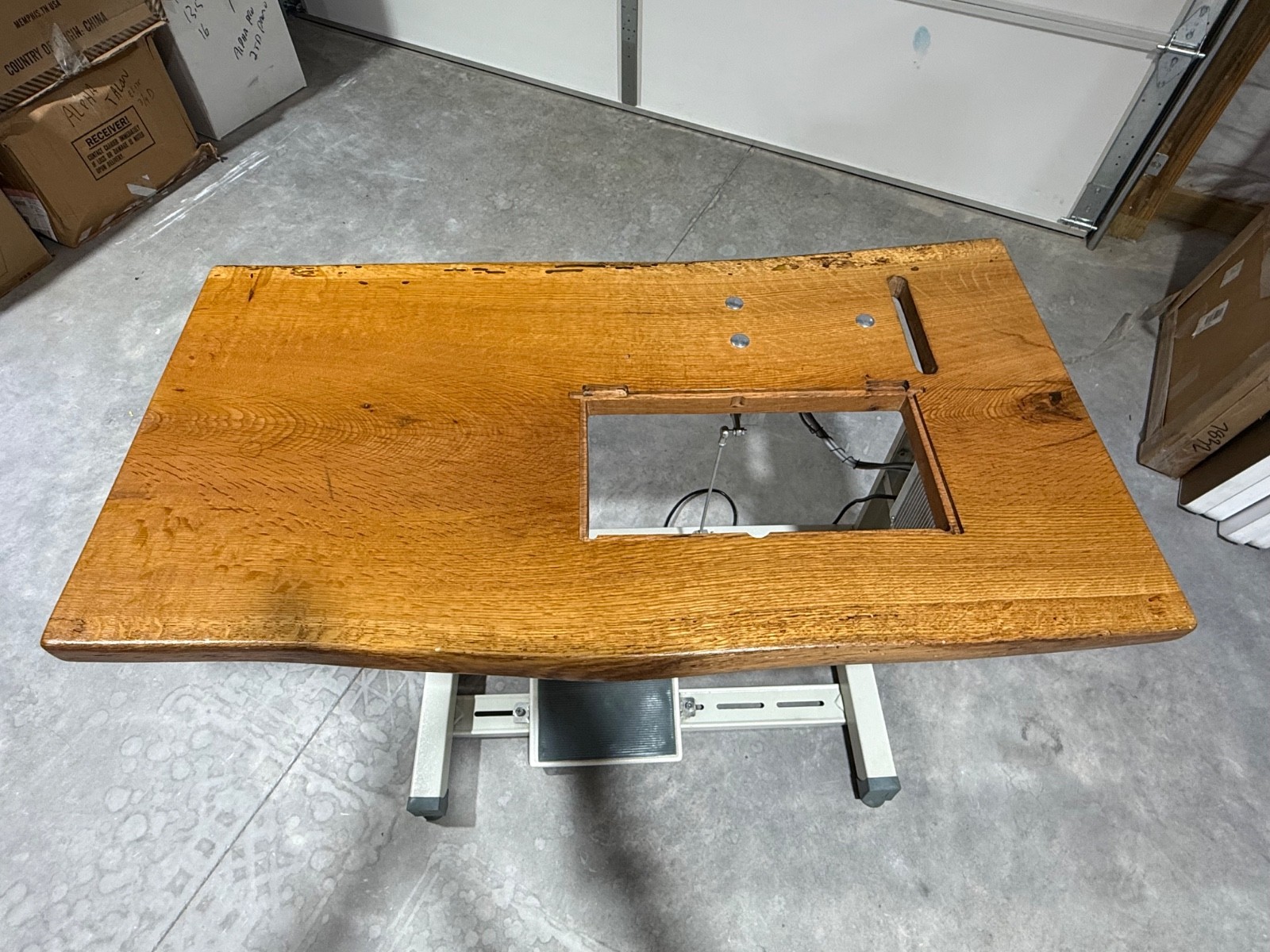 Cornely A or B chain stitch Table Custom Solid Oak Top with servo motor and legs