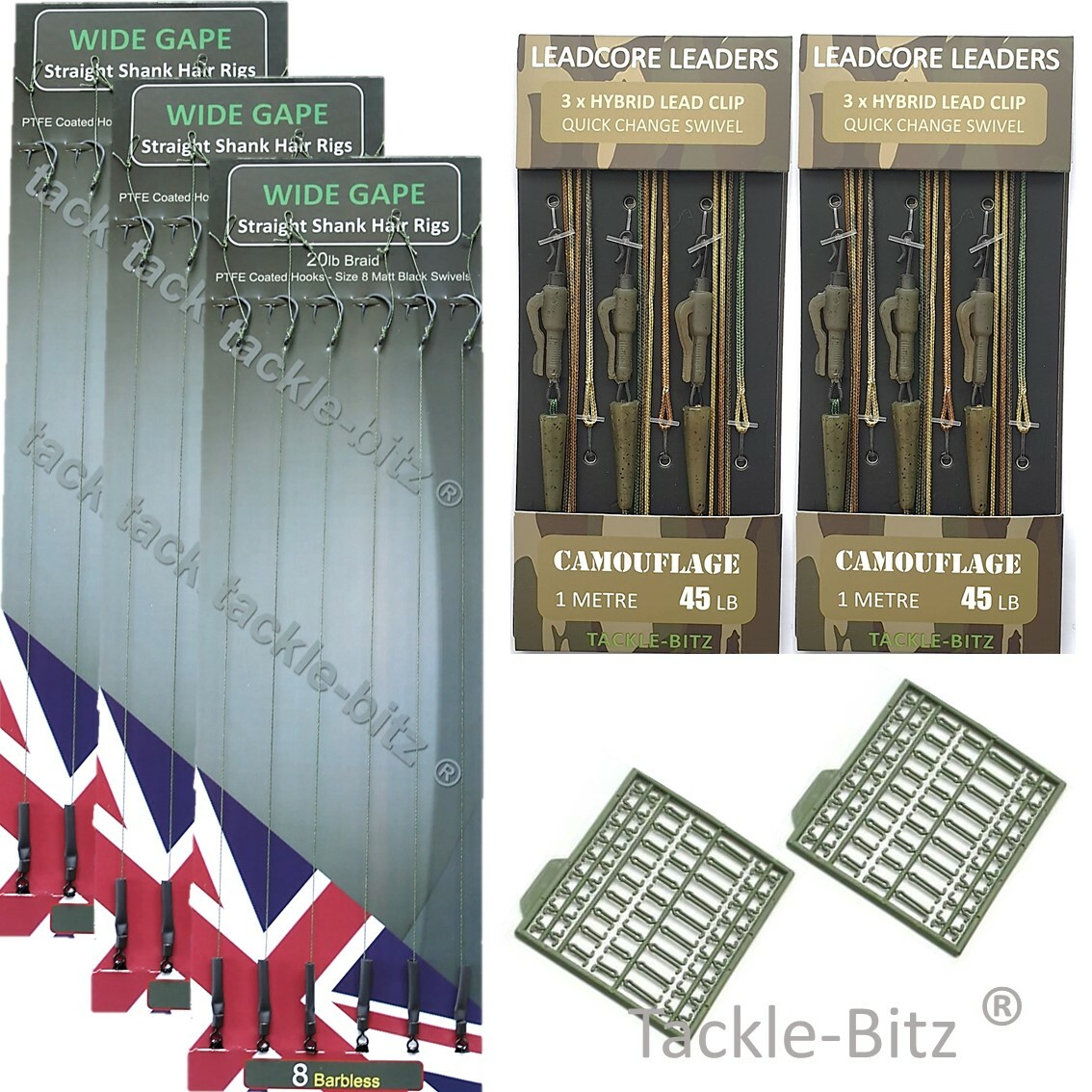 Hybrid CAMO Leadcore Leaders 18 Carp Hair Rigs Extender Hair Stiops R186LDR