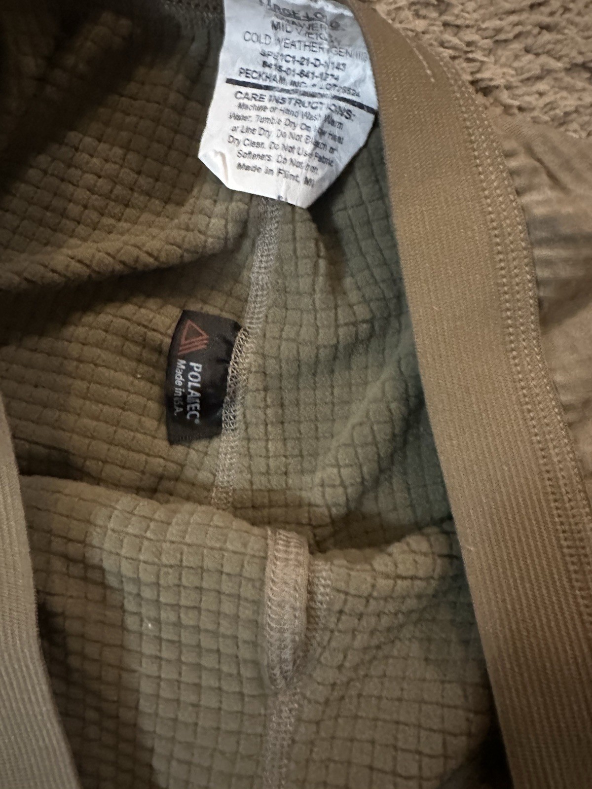 Military Gen III Polartec Grid Base Pants Coyote Brown Size Large Long Mid-Wt