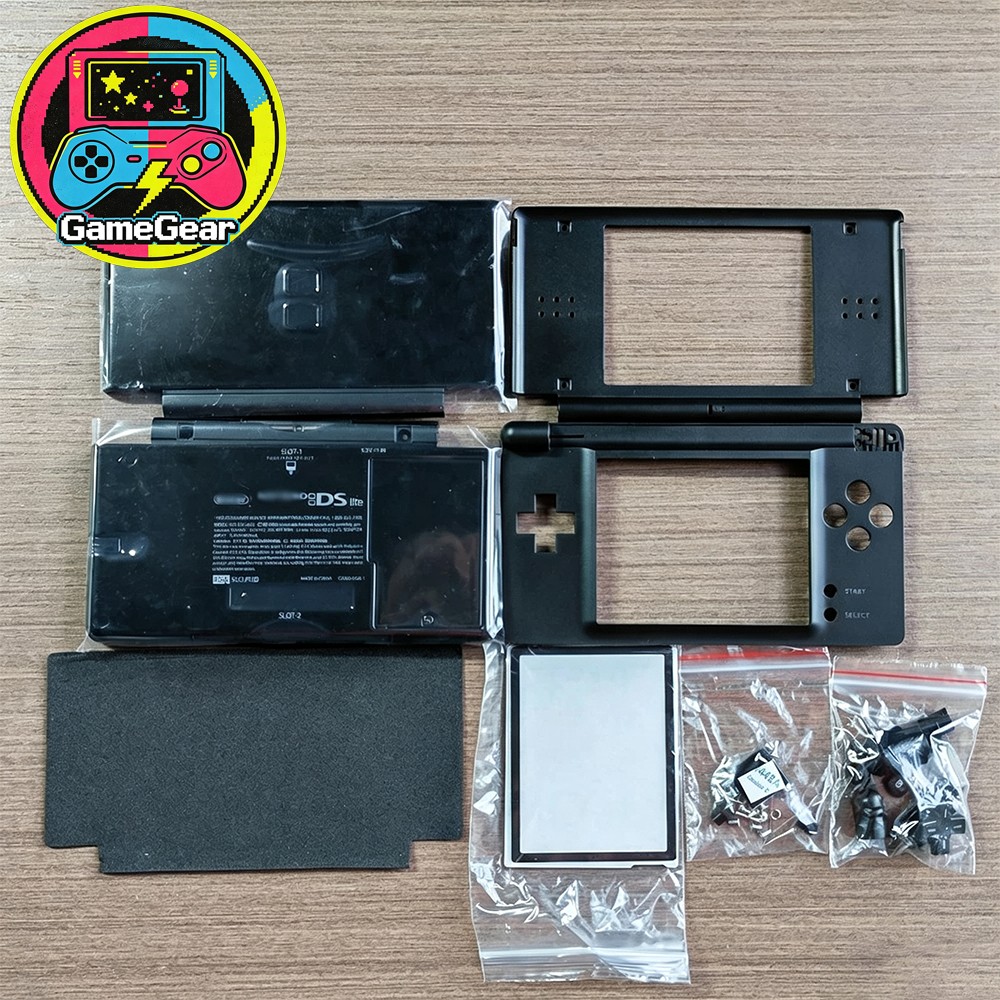 New Full Replacement Housing Shell Screen Lens For Nintendo DS Lite NDSL Black
