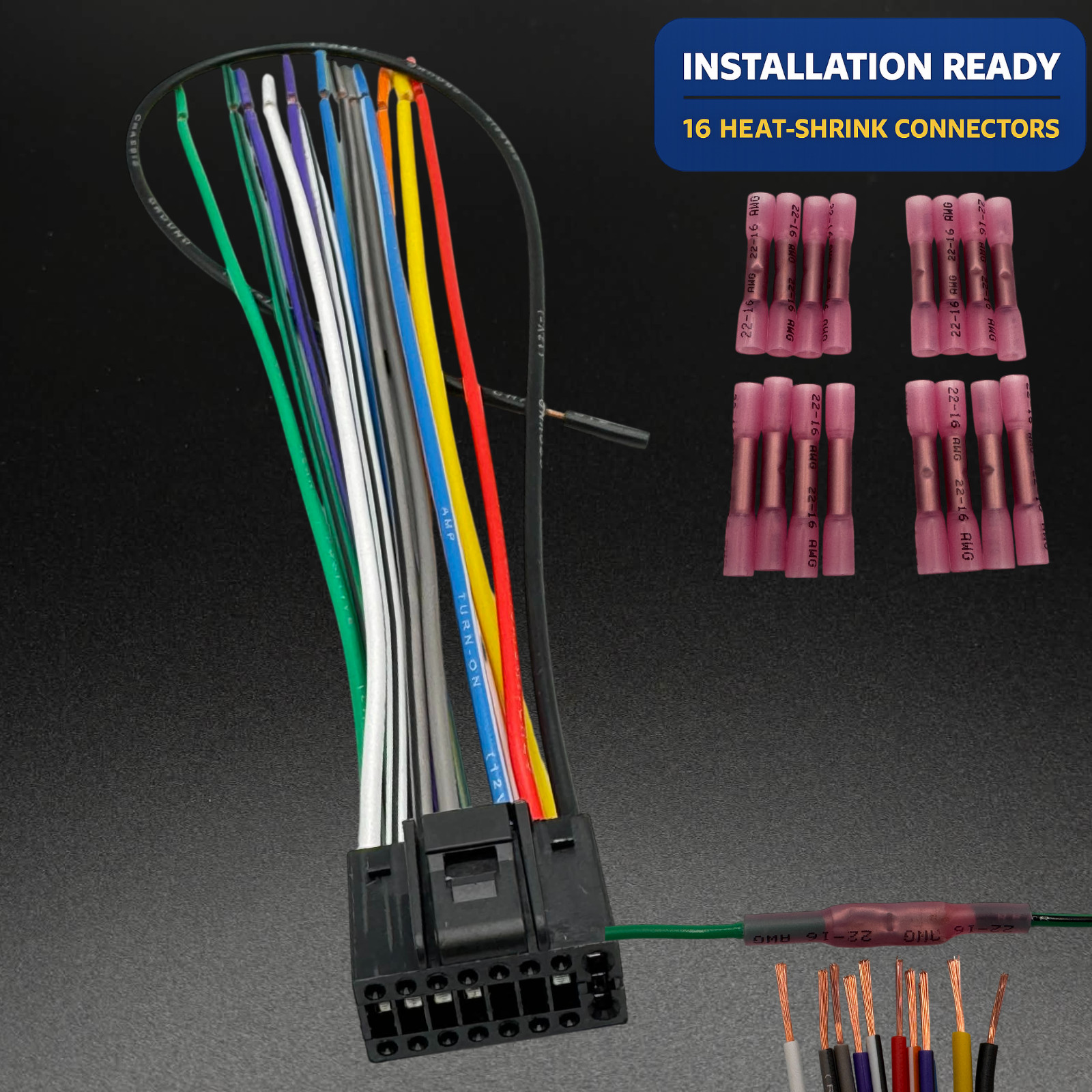 NEW WIRE HARNESS FOR JVC KD-S79BT KDS79BT Car Receiver Kit With Connectors