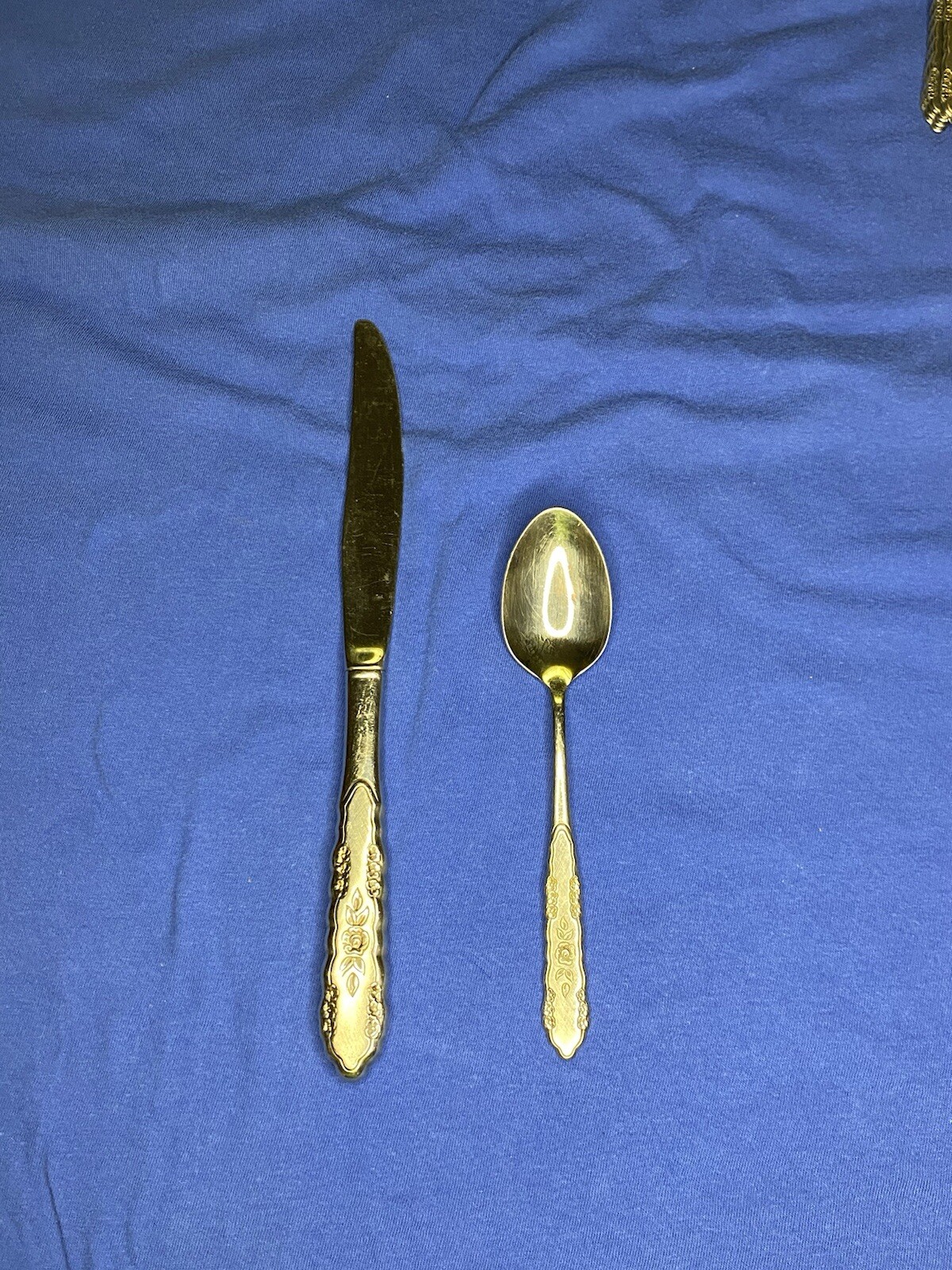 Oneida / 1881 Rogers First Rose / Jillian Stainless Flatware Knife And Spoon