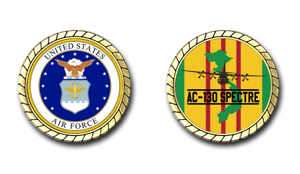 AC-130 Spectre Vietnam US Air Force Challenge Coin Officially Licensed
