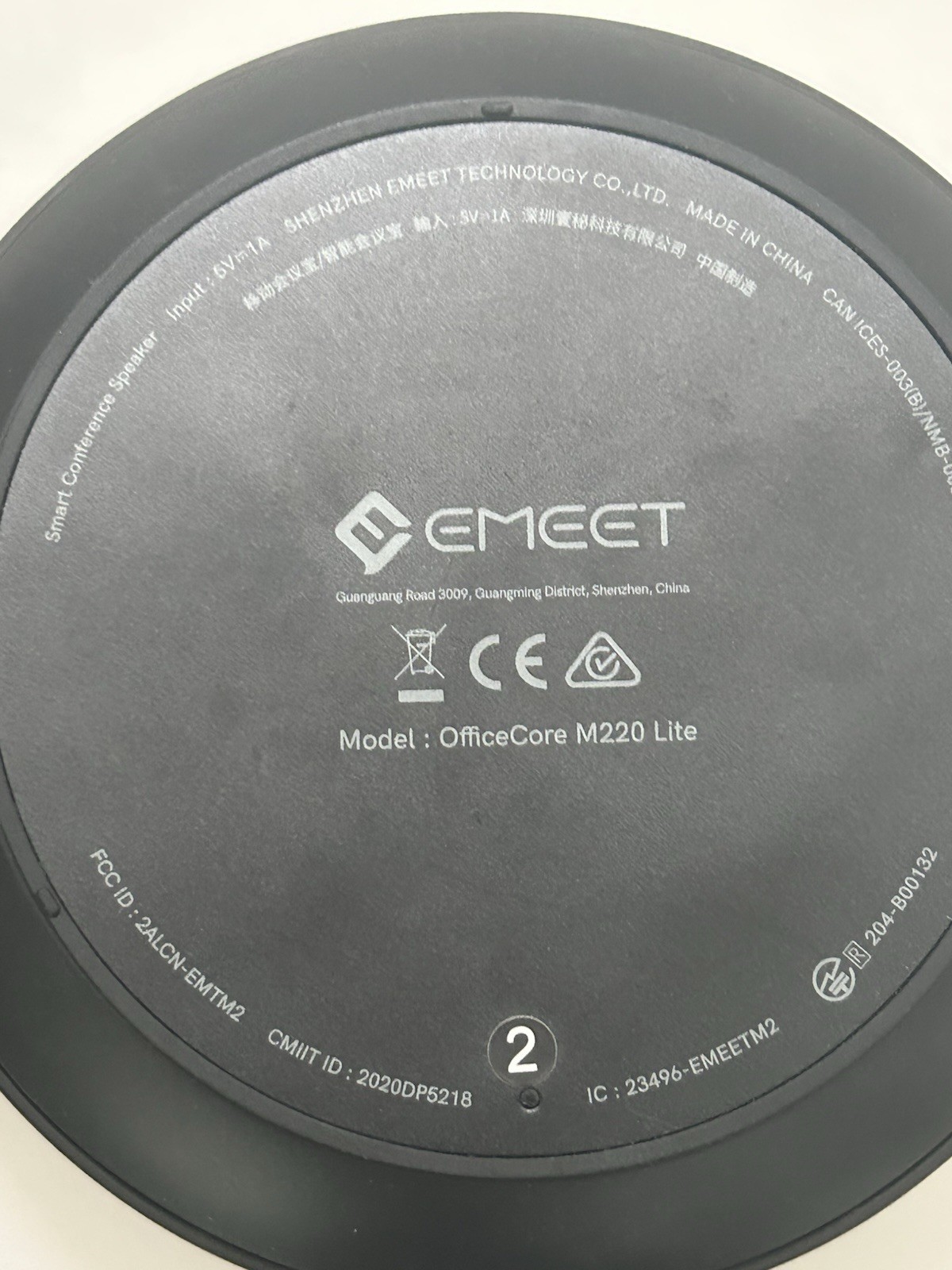 EMeet OfficeCore M220 Lite Wireless Speakerphone Black (2 Pack)