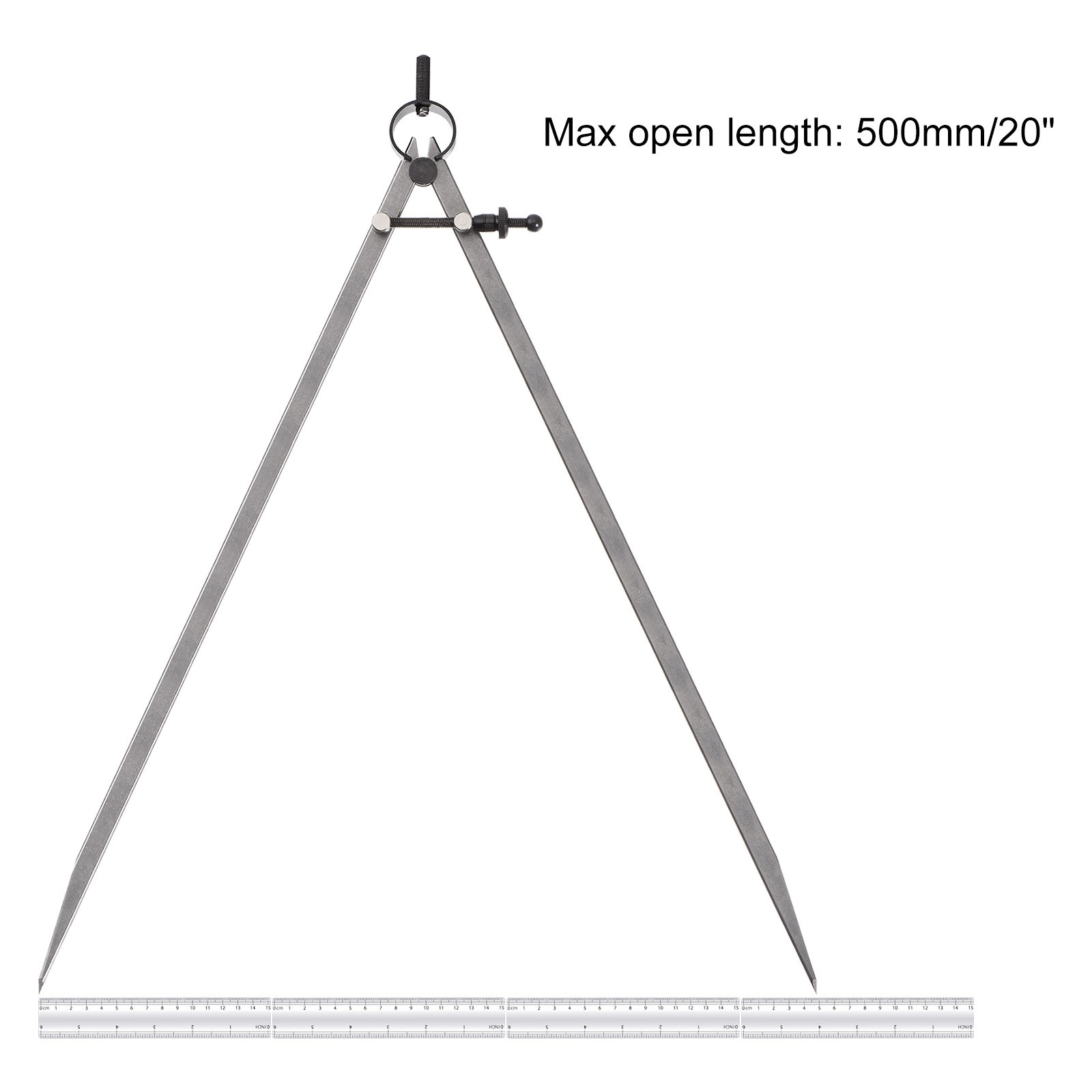 Spring Joint Caliper 20" Carbon Steel Spring Divider w Solid Nut Flat Leg