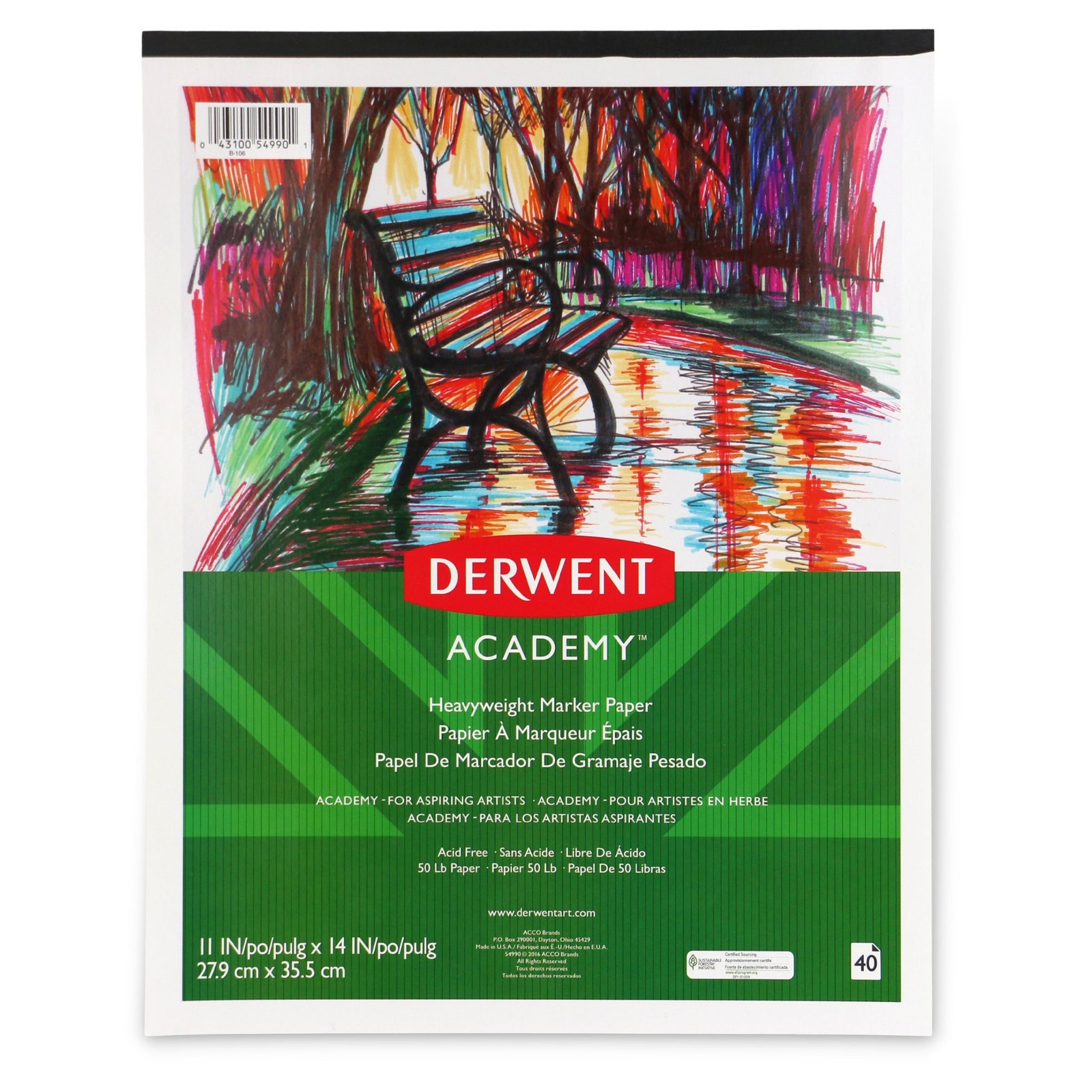 Derwent Academy Marker Pad (54988/54990): 11 in. x 14 in. (White) *40 sheets