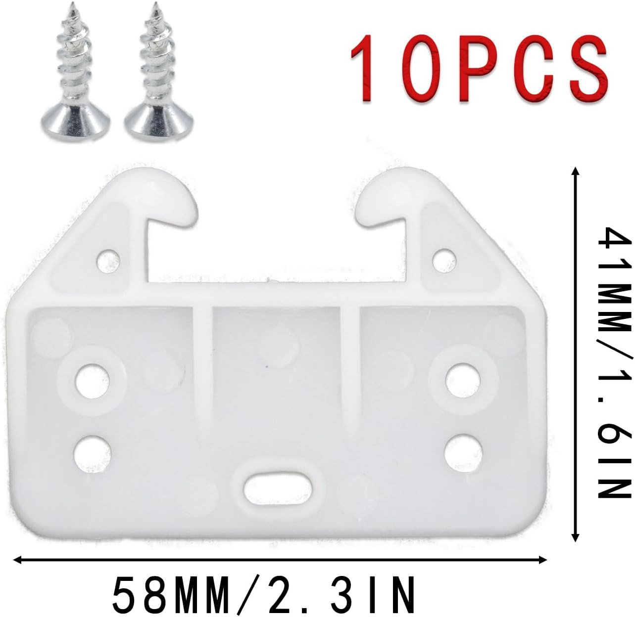 Set of 10 White Plastic Drawer Guides, Sturdy Rear Drawer Replacement Brackets w