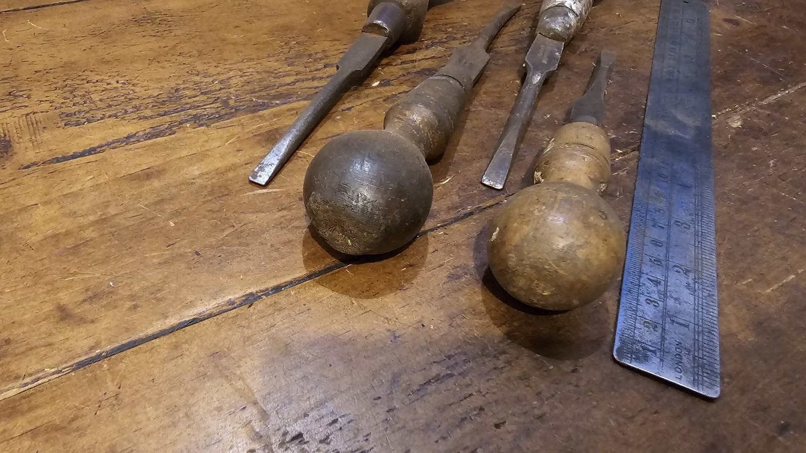 Four Vintage Screwdrivers for Restoration.