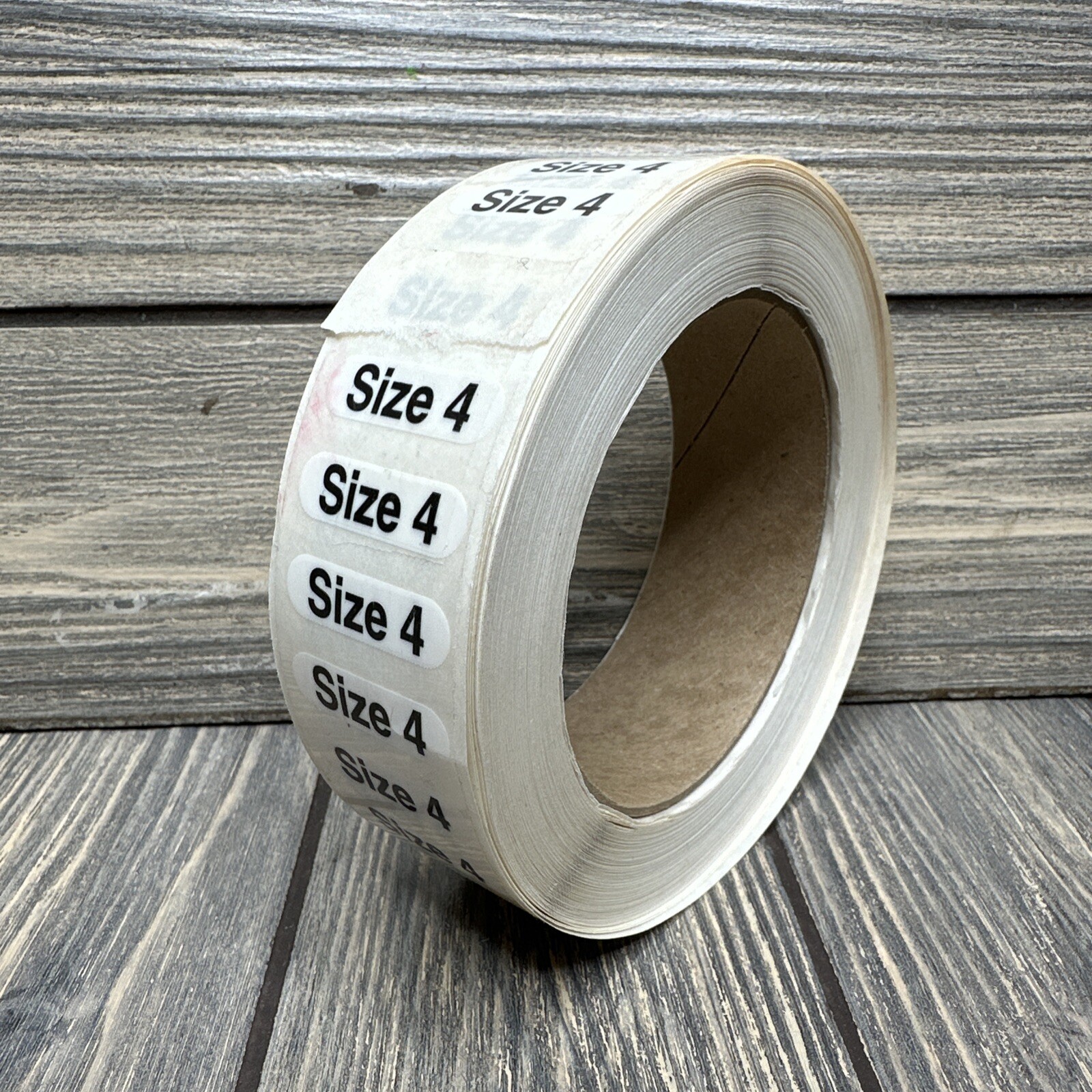 Size 4 Retail Size Stickers for Store Boutique Clothing Label Apparel Roll