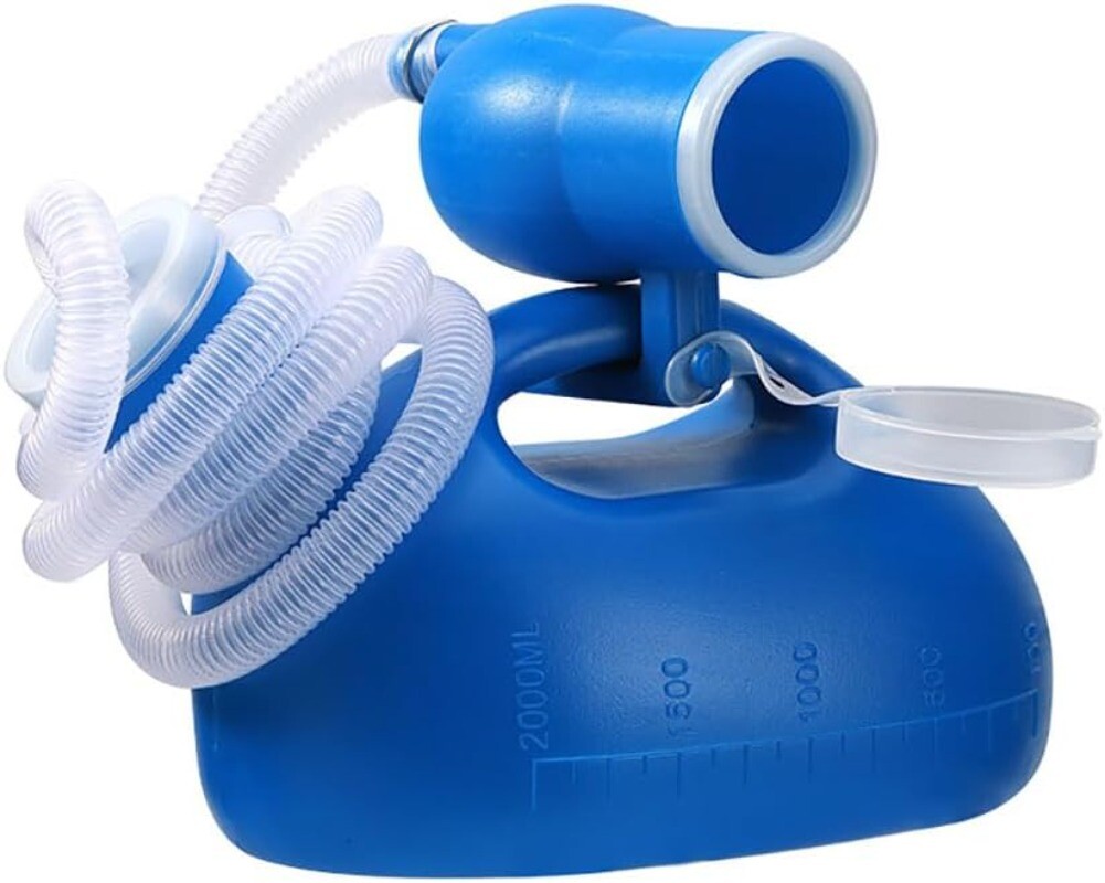 Male Urinal Bottle 68OZ/2000ML Portable Urinals for Men 59" Long Hose with Lid