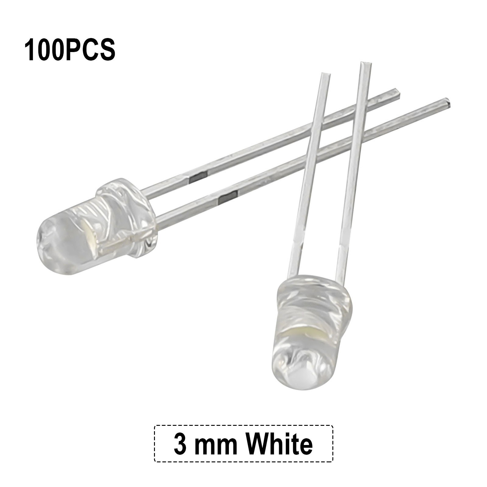 100*/Super Bright LED 3MM Light Emitting Diode Transparent Bulb Green/ Red/ Blue