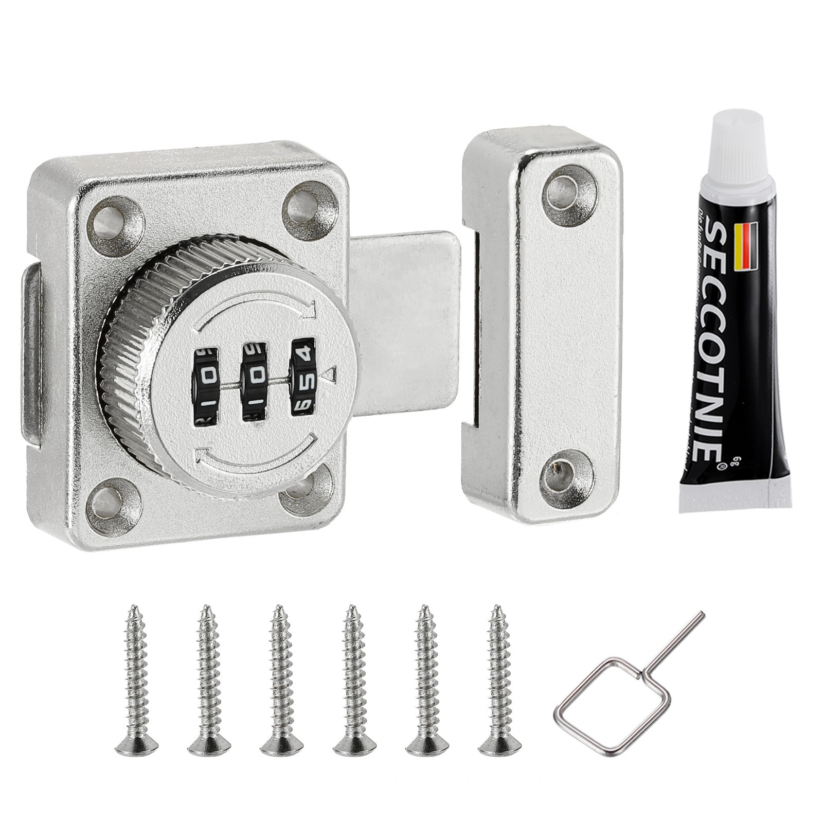 Silver Glue Cabinet Combination Lock