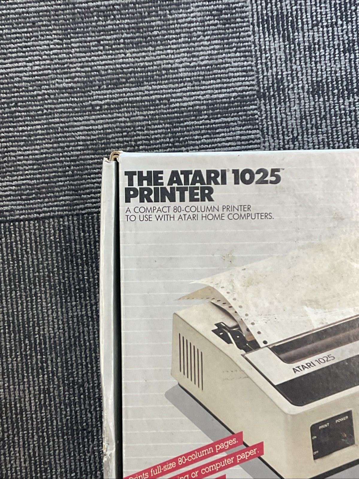 Atari 1025 Printer - In Box - Power On - Untested - Cables - Matching Serials