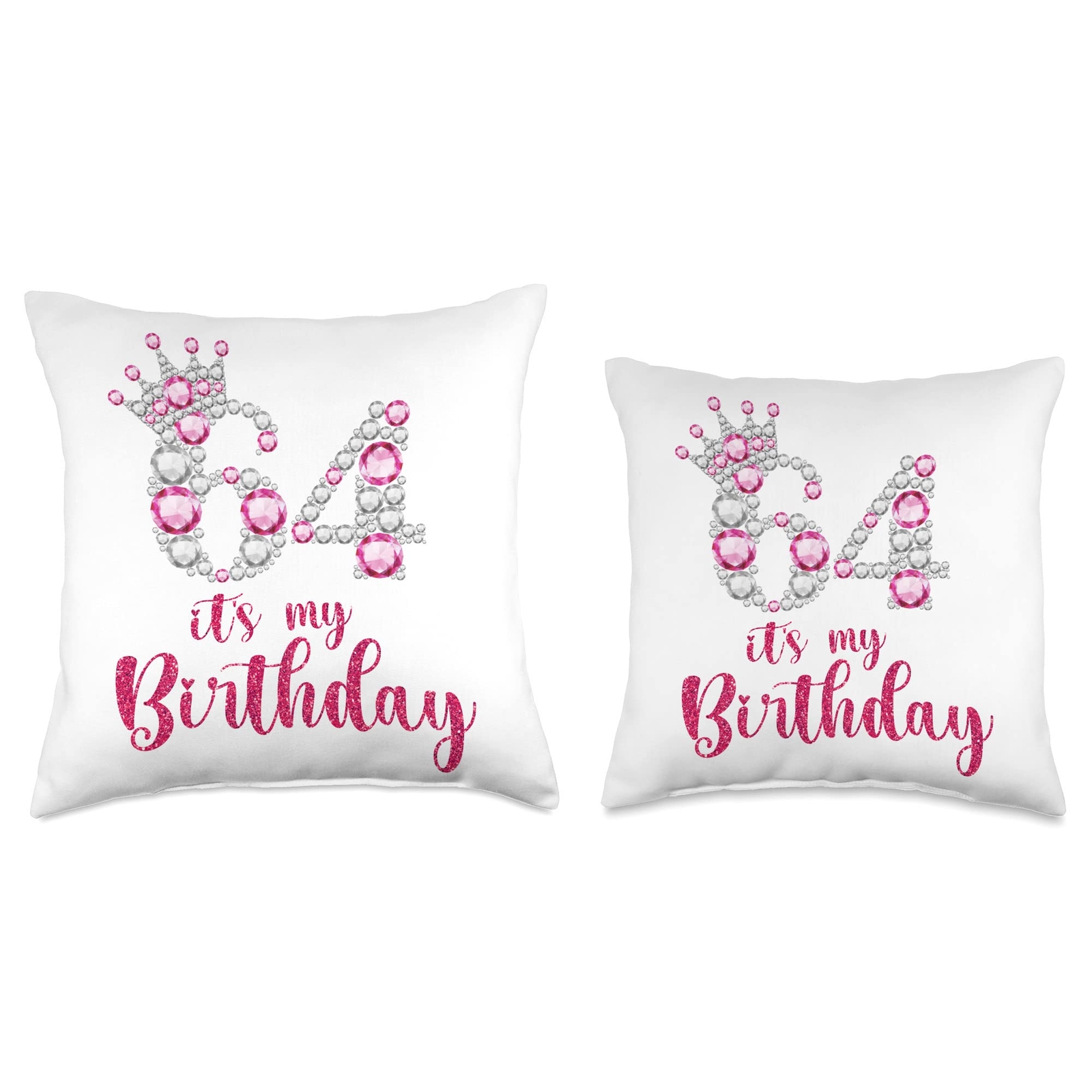 64th Birthday Throw Pillow 16x16 Multicolor