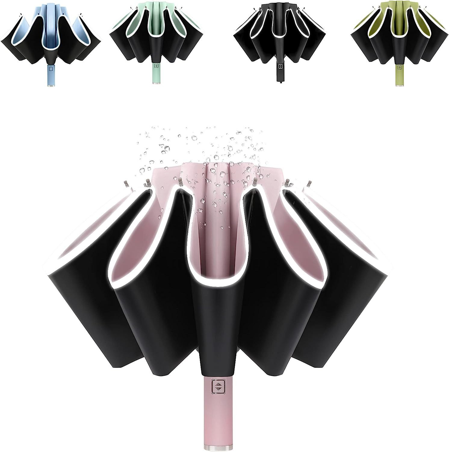 BAODINI UV Umbrella Protection Sun 46-inch Arc Canopy, 10 Ribs, 1-Pink