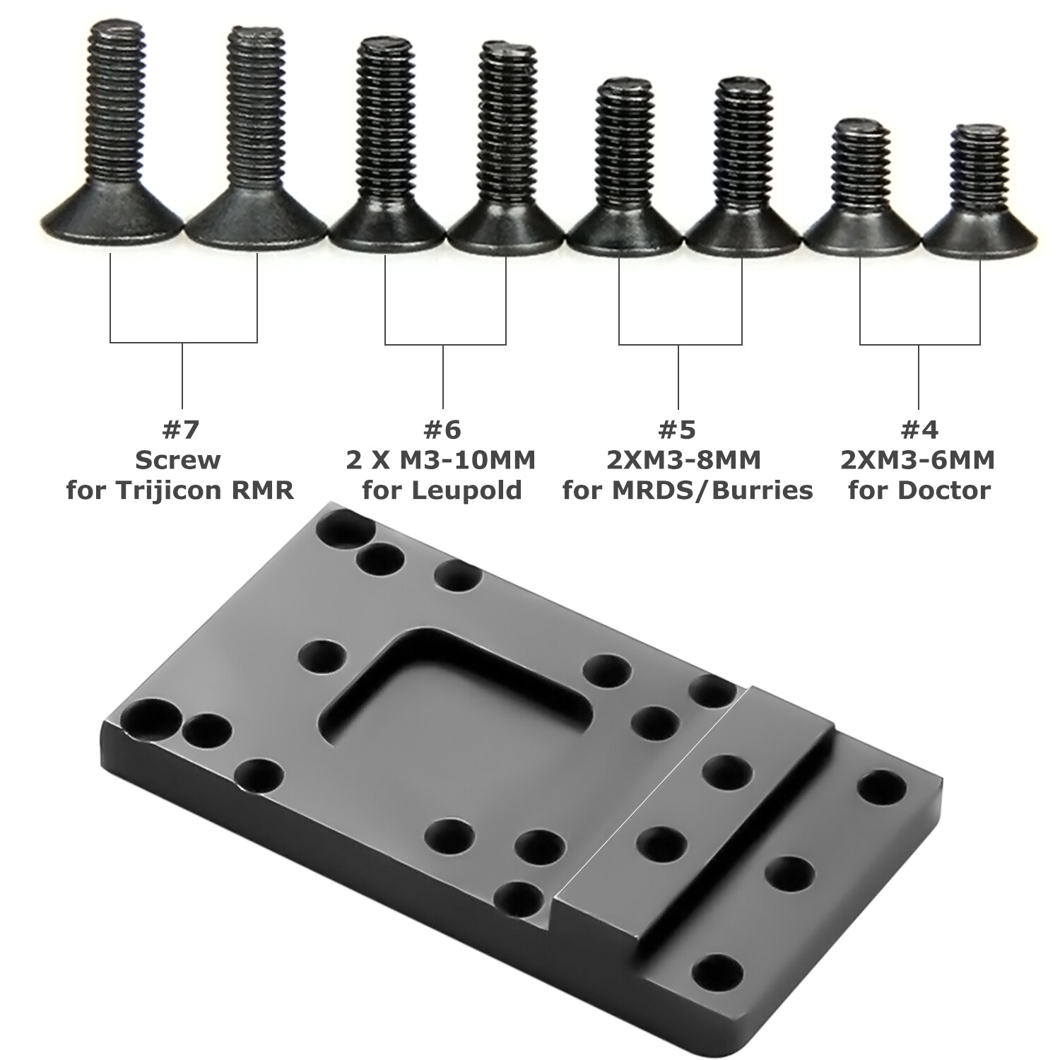 For Glock Universal Sight Mount Plate RMR Vortex Burris Red Dot Sight Pistol