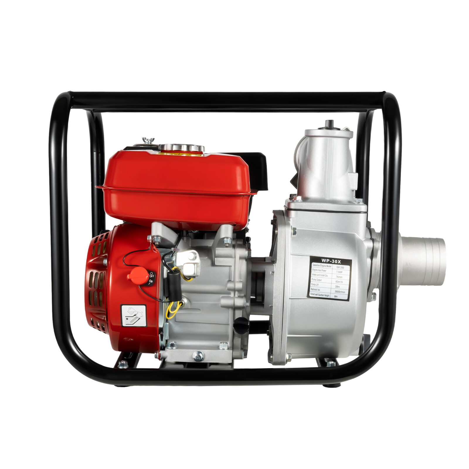 7.5HP 3000W Gas Power Semi-Trash Water Pump High Pressure Garden Irrigation