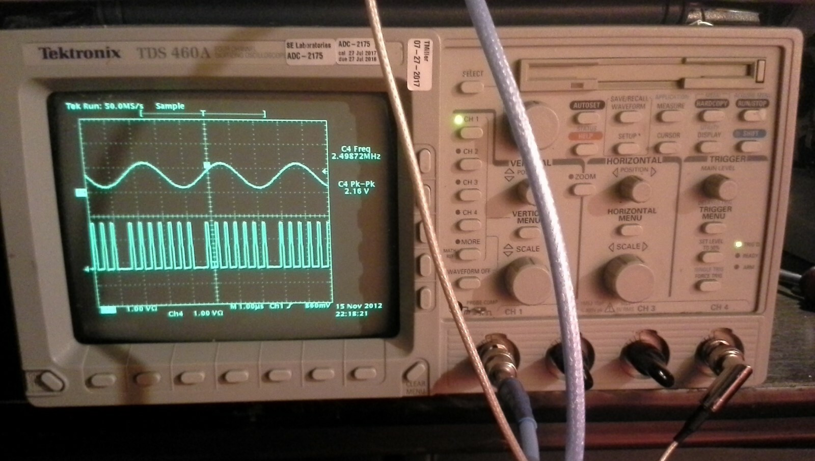 Tektronix TDS460A Oscilloscope 400MHz TESTED OK opt 05, 1M, 1F, 13, 2F EXCELLENT