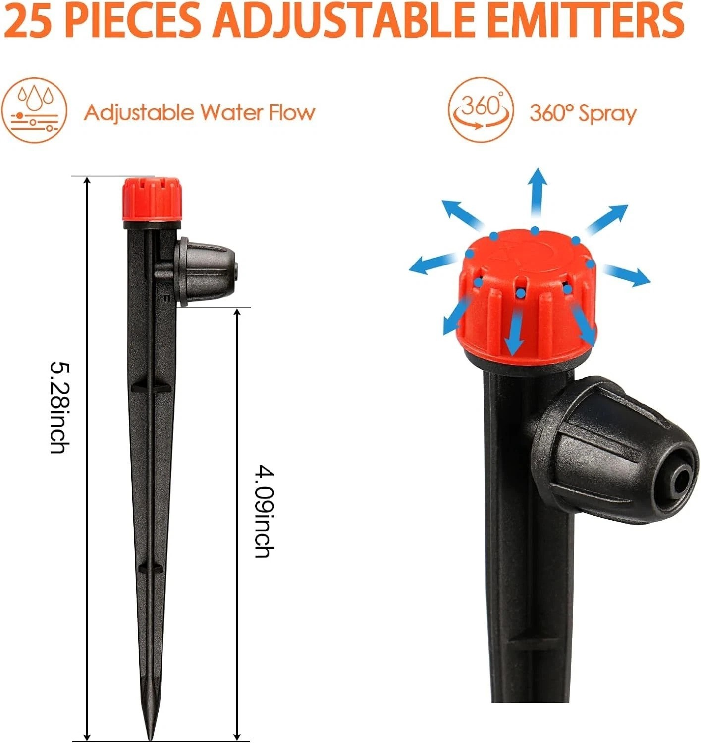Versatile Drip Irrigation Emitters - Adjustable Flow & Easy Installation