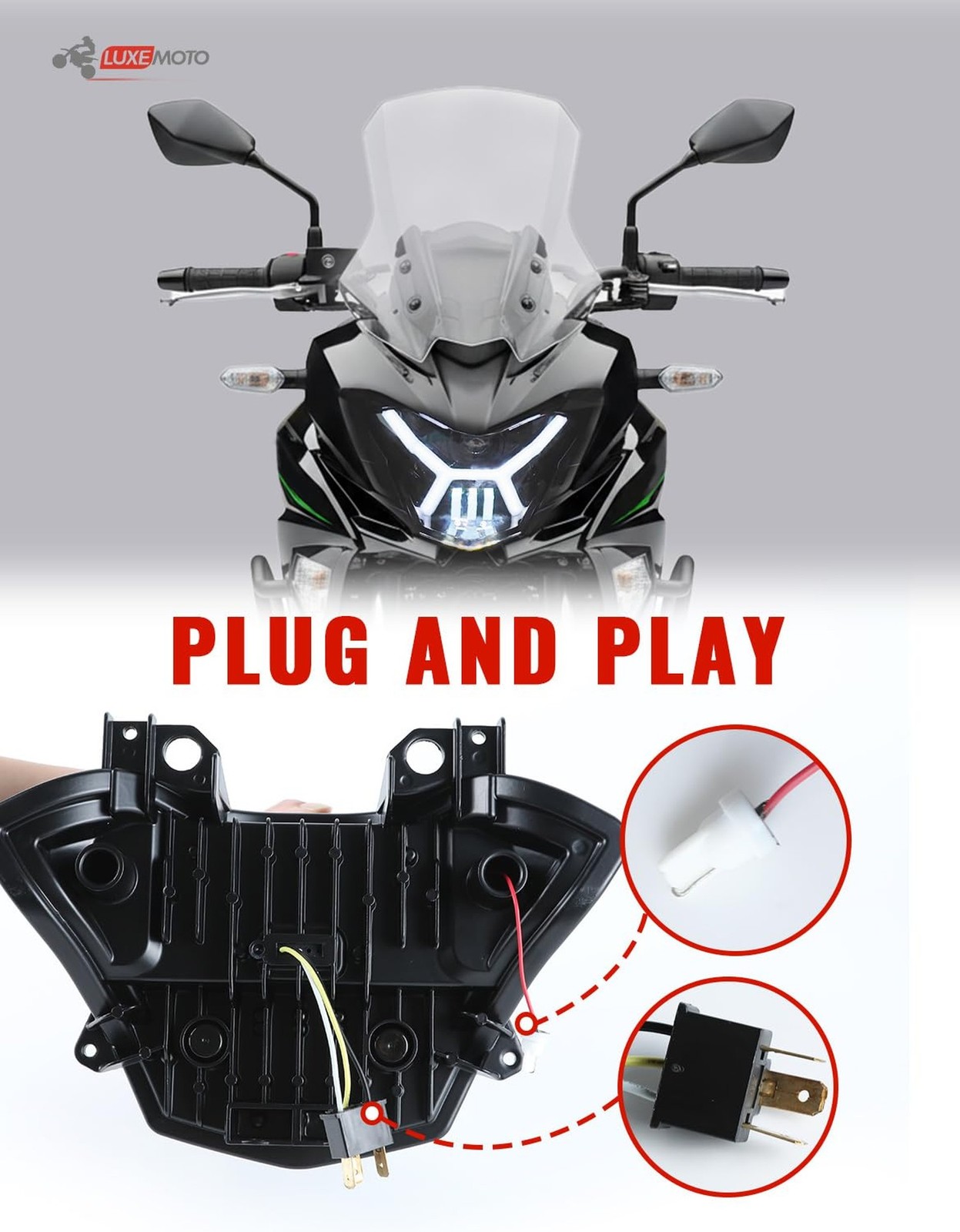 Projector LED Headlights for Versys X300, LED Front Lights Headlamp with High...