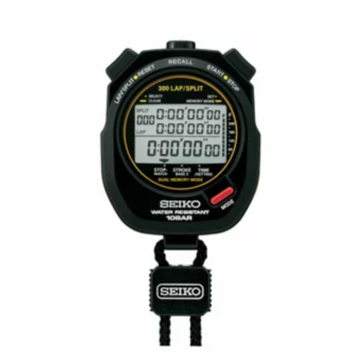 SEIKO Stopwatch SVAS009 Swimming Master & Blue/Yellow Silicon Case Set 10ATM