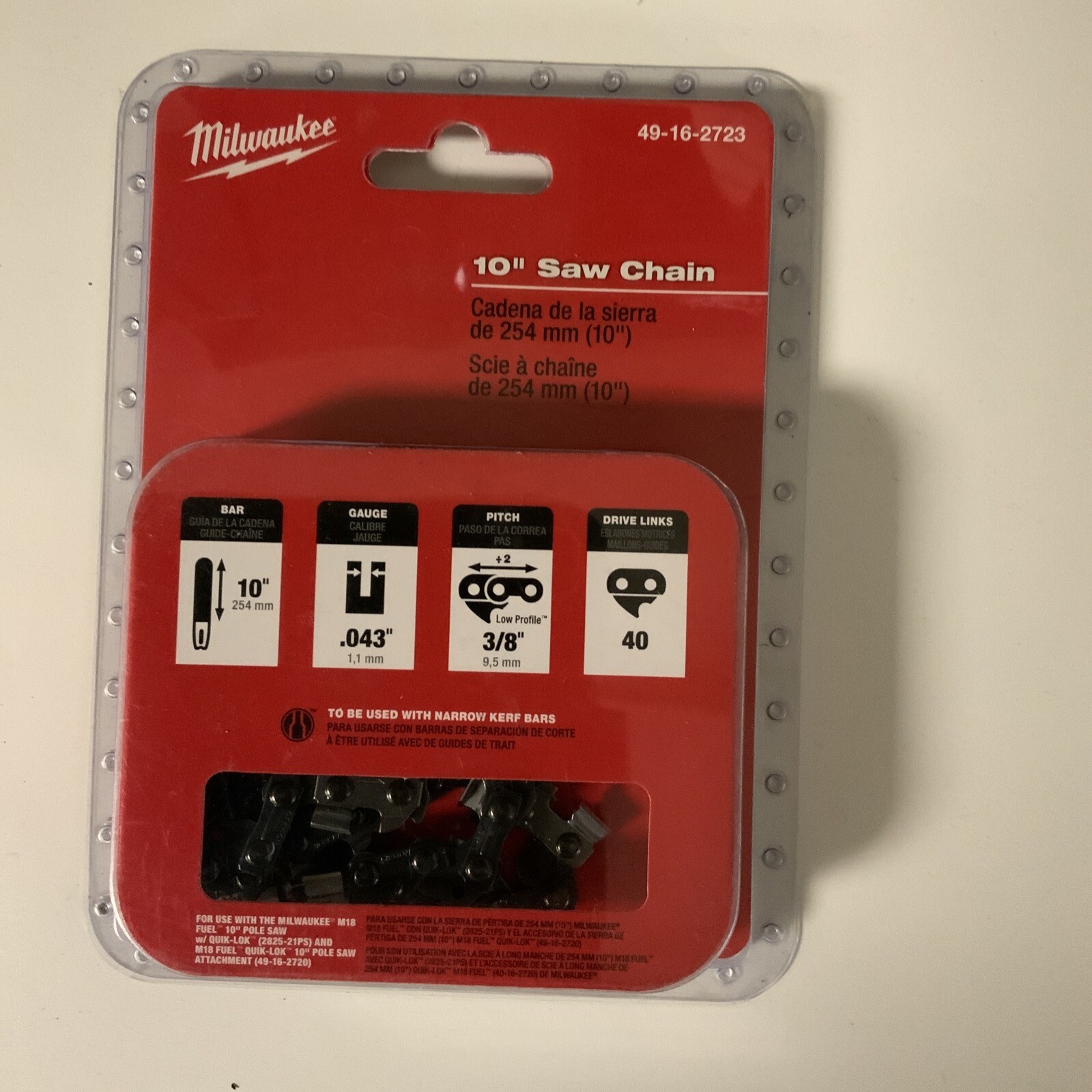 10" Saw Chain Milwaukee Electric Tools 49 16 2723