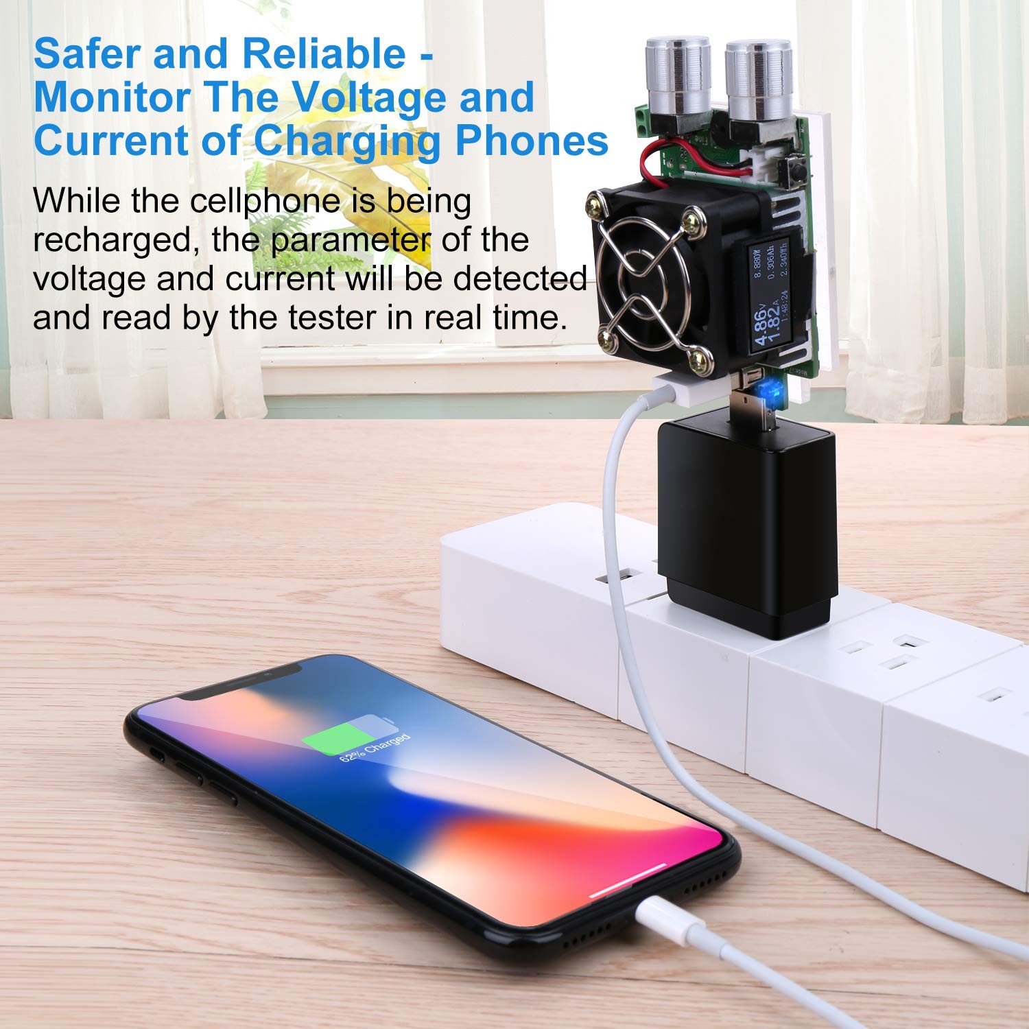 USB Power Meter, Eversame 35W Adjustable Constant Current Electronic USB Load Te