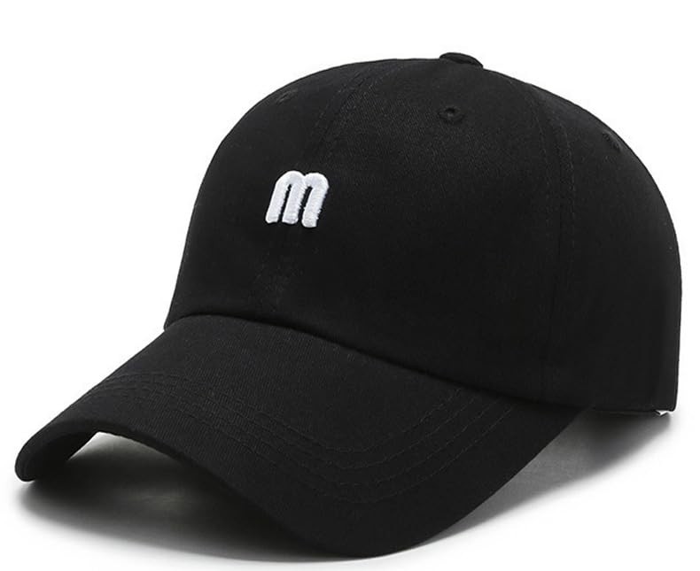 Classic Baseball Cap for Women Men - Adjustable Dad Hat with Embroidered Black