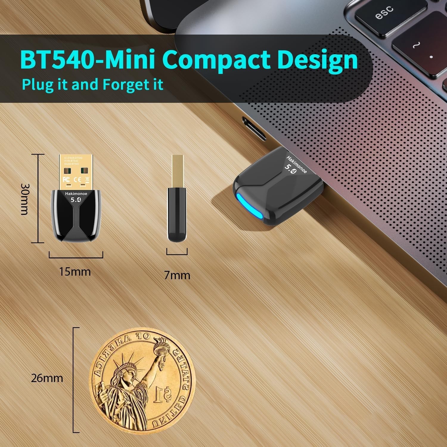 Enhanced Range Bluetooth 5.4 USB Dongle - Fast Connectivity for Wireless Devices