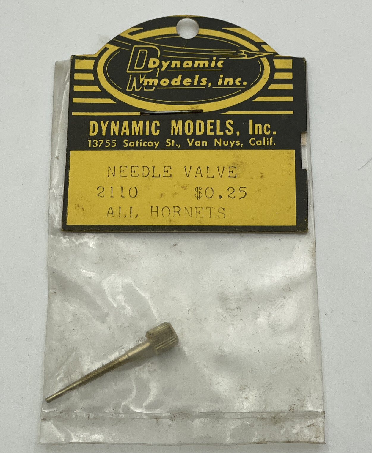 Hornet NV Needle Valve New Old Stock Vintage NOS Dynamic Models 2110