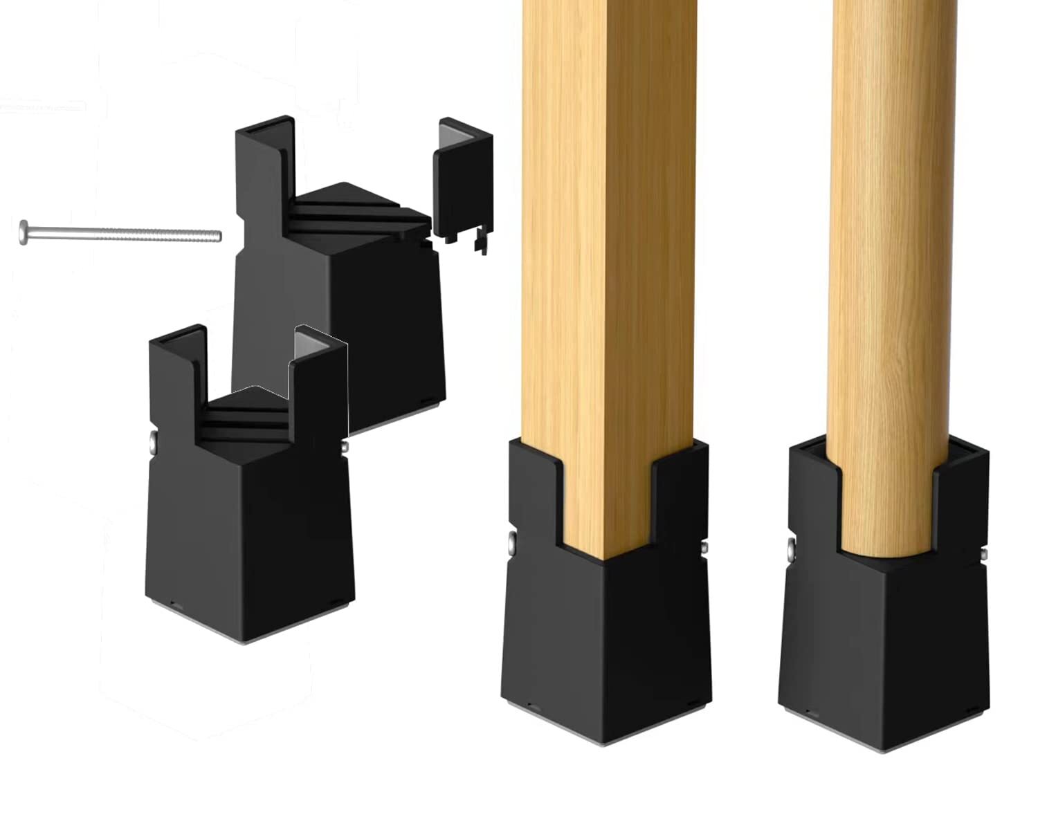 Adjustable Bed Risers Furniture Risers 4Pack with Screw Clamp Table Desk Chai...