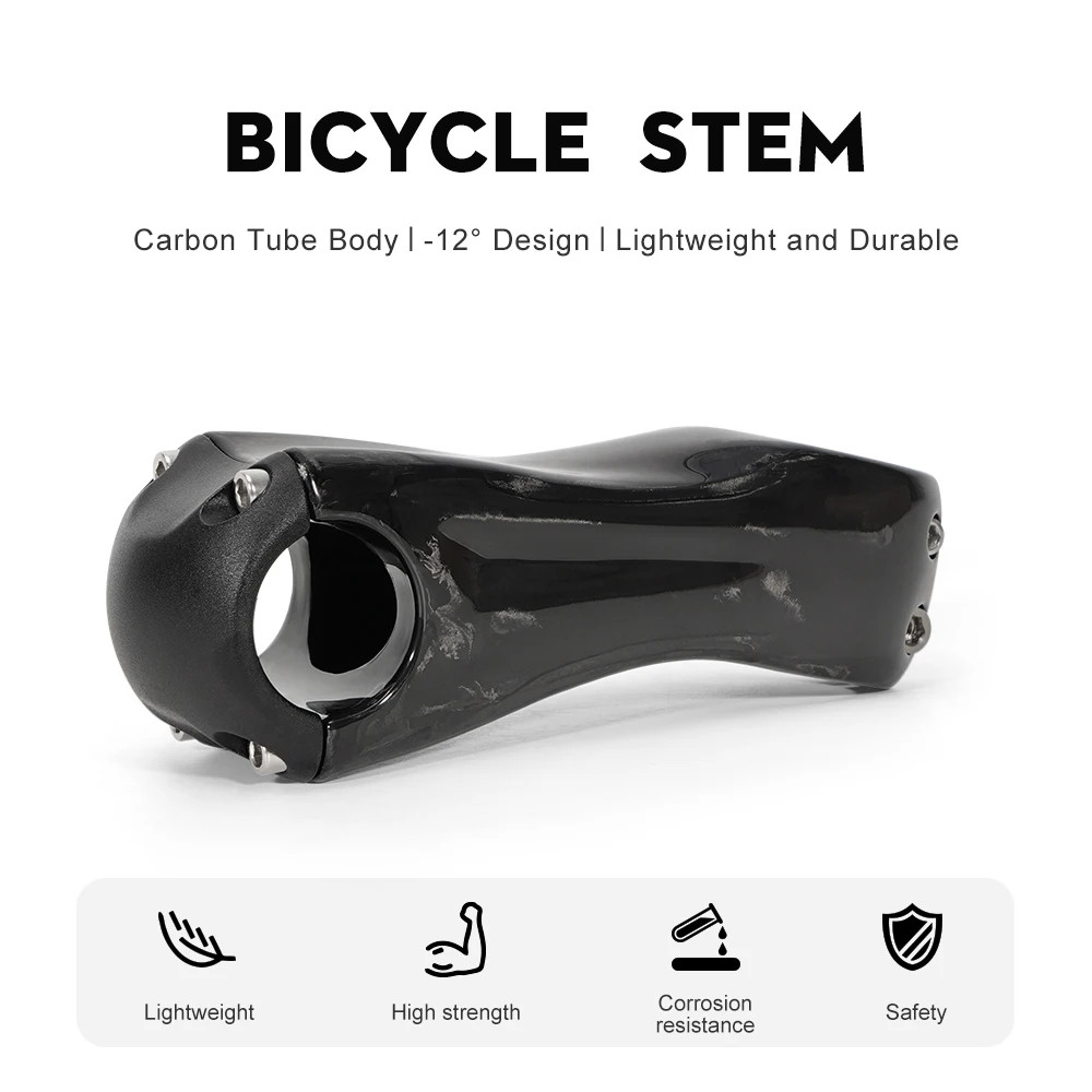 TOSEEK Carbon Fiber Bike Stem 31.8mm 12° Angle 70-130mm Mountain Road Bicycle