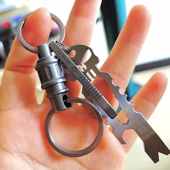 Titanium Quick Release Swivel Keychain, Pull Apart Detachable Keychain Heavy Dut