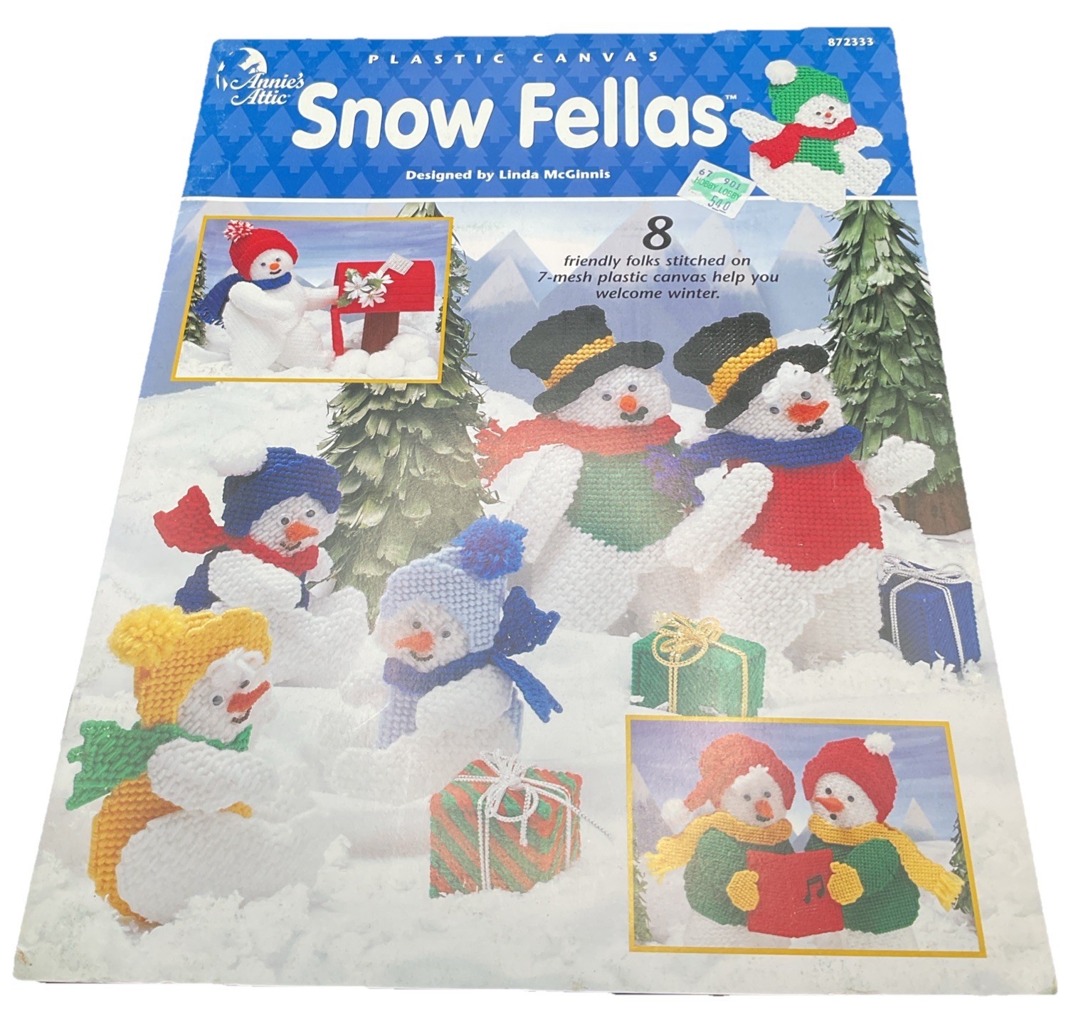 Snow Fellas Annies Attic Plastic Canvas Pattern Leaflet Linda McGinnis Christmas