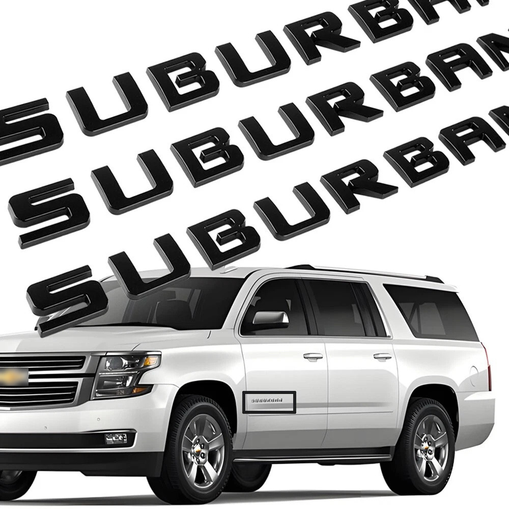 3X Gloss Black For Suburban 07-20 Emblems Letters Badge Nameplate Door Liftgate