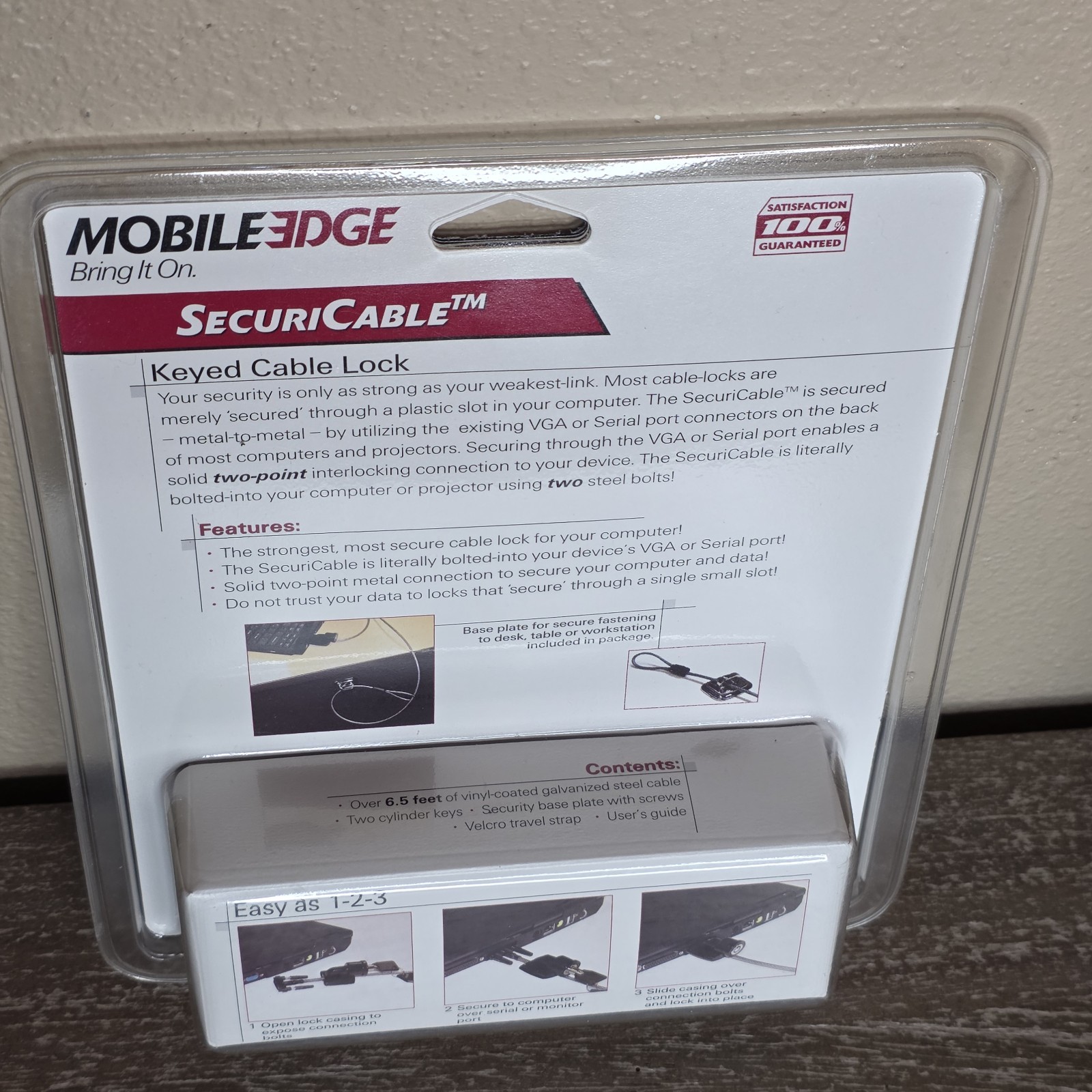 Mobile Edge Key Cable Lock Laptop High Security Model MEALK1 - NEW SEALED
